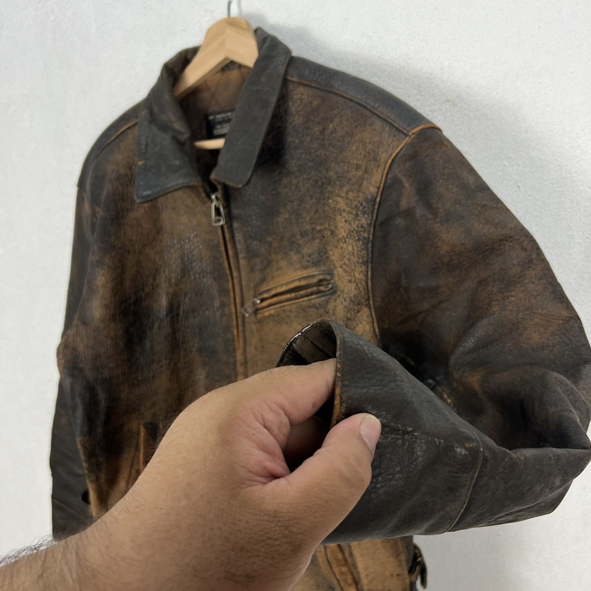 Leather VINTAGE CRASH MK 3 LEATHER RIDER BIKER JACKET Size US M / EU 48-50 / 2 - 8 Thumbnail