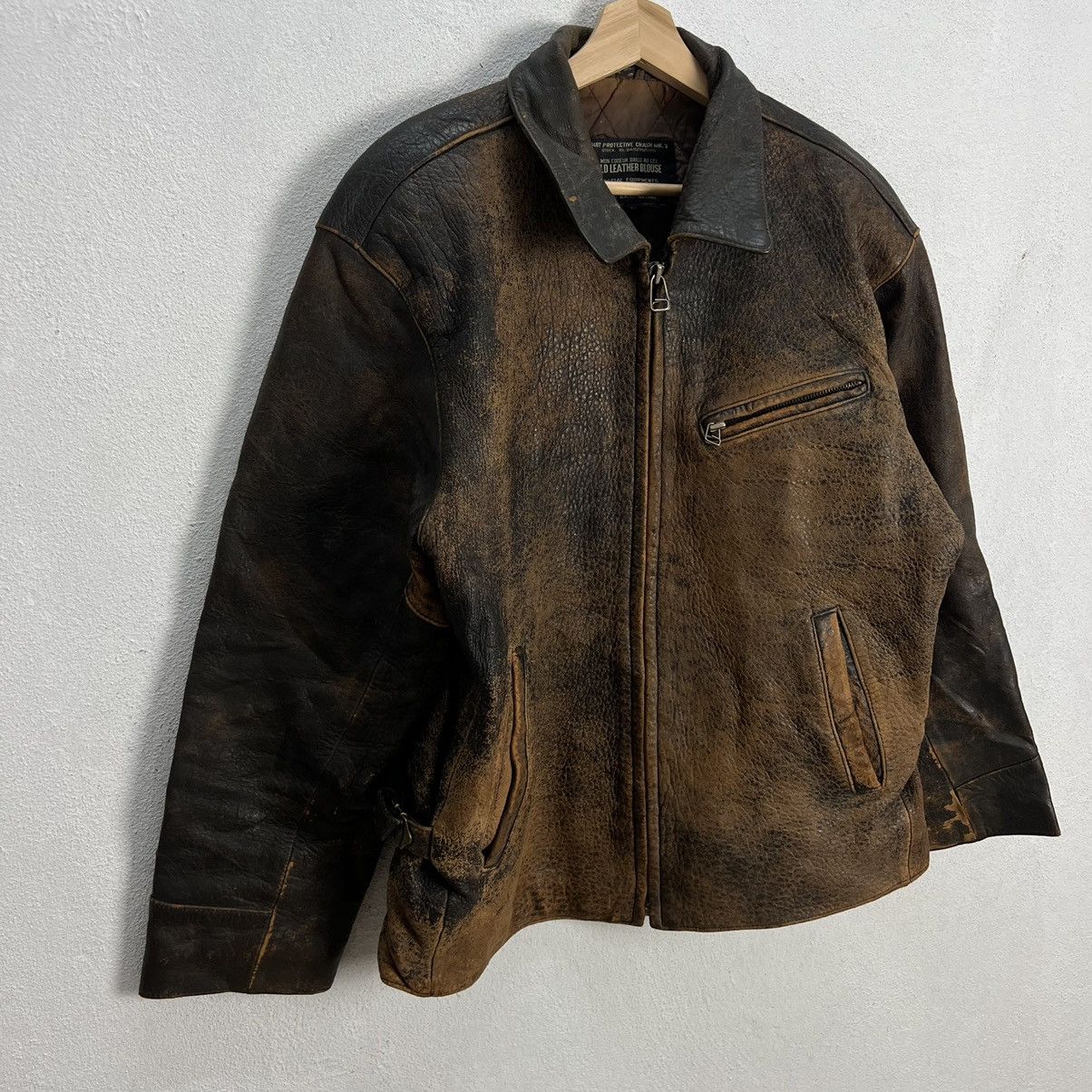 Leather VINTAGE CRASH MK 3 LEATHER RIDER BIKER JACKET Size US M / EU 48-50 / 2 - 5 Thumbnail