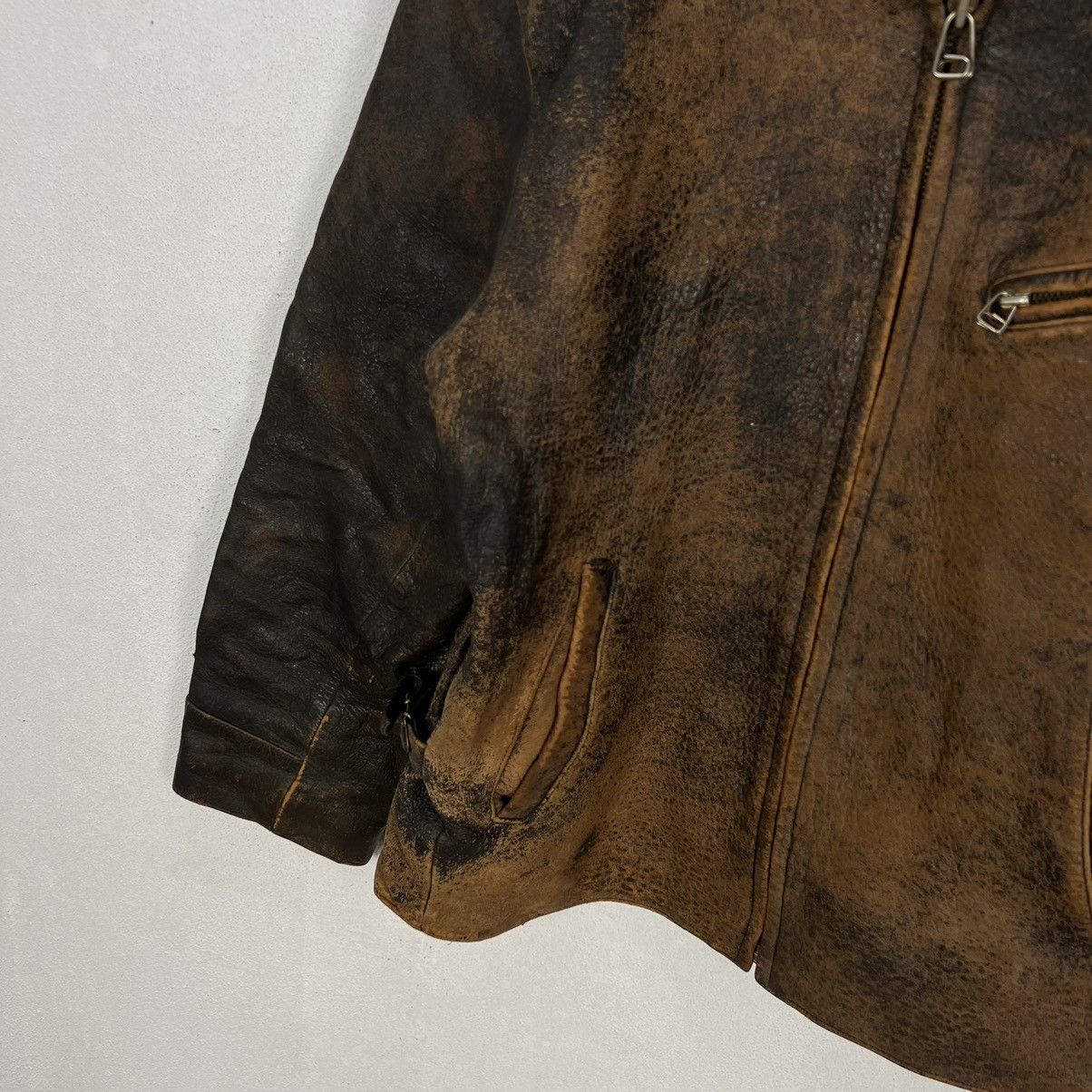 Leather VINTAGE CRASH MK 3 LEATHER RIDER BIKER JACKET Size US M / EU 48-50 / 2 - 4 Thumbnail