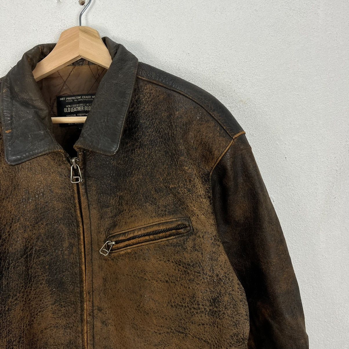 Leather VINTAGE CRASH MK 3 LEATHER RIDER BIKER JACKET Size US M / EU 48-50 / 2 - 6 Thumbnail