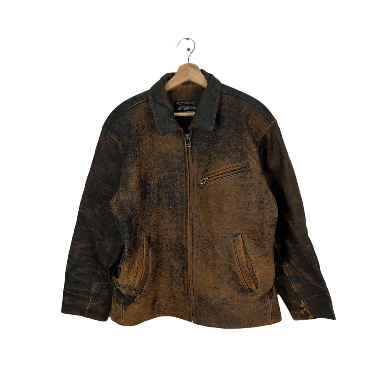 Leather VINTAGE CRASH MK 3 LEATHER RIDER BIKER JACKET Size US M / EU 48-50 / 2 - 1 Thumbnail