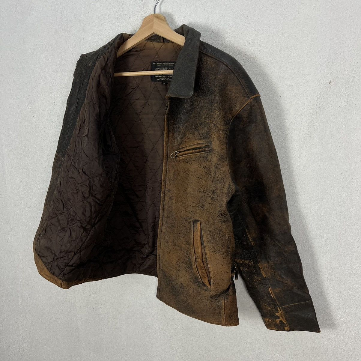 Leather VINTAGE CRASH MK 3 LEATHER RIDER BIKER JACKET Size US M / EU 48-50 / 2 - 15 Thumbnail