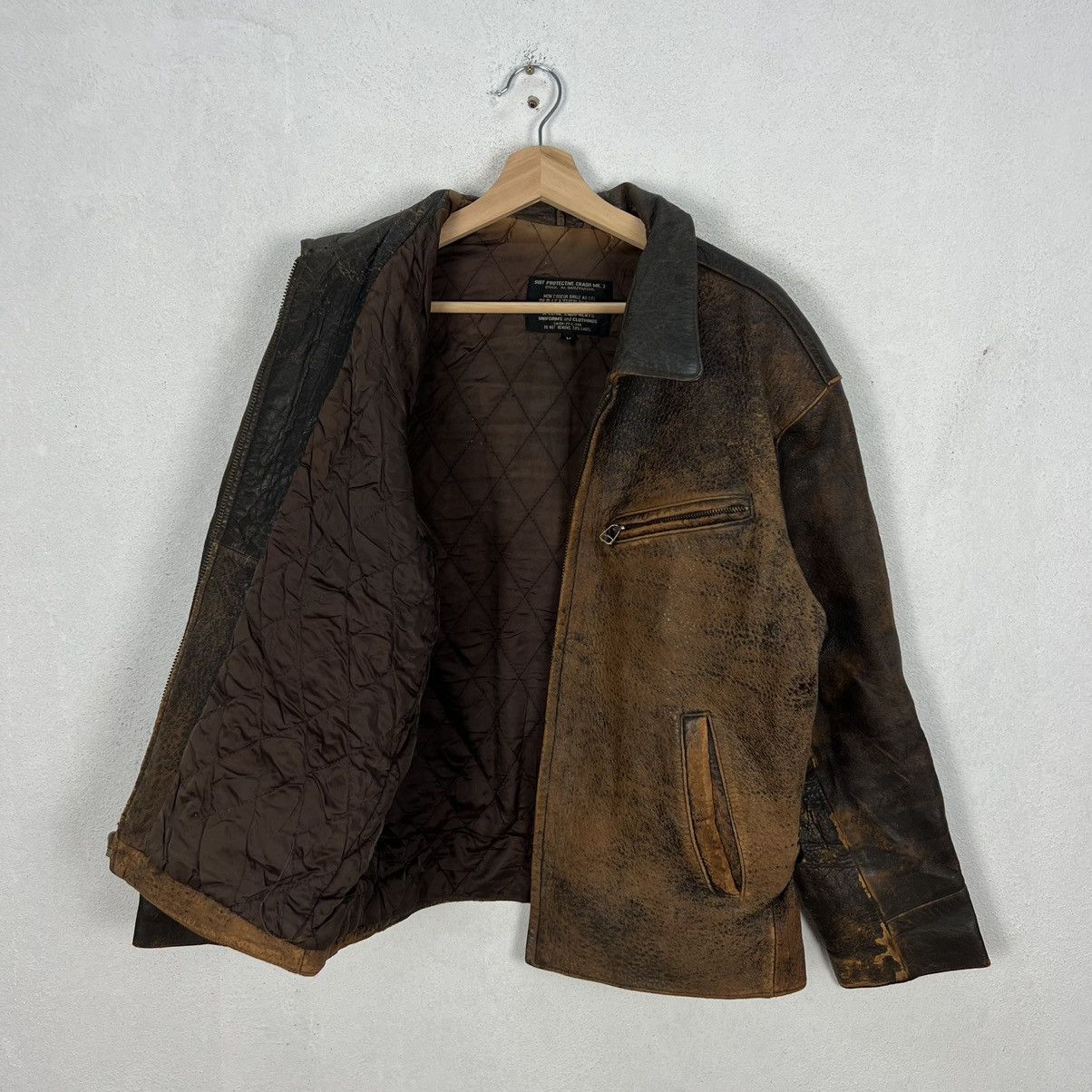 Leather VINTAGE CRASH MK 3 LEATHER RIDER BIKER JACKET Size US M / EU 48-50 / 2 - 14 Thumbnail