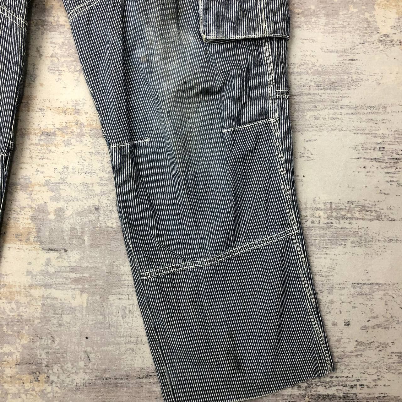 Japanese Brand P408 VTG DOGMAN HICKORY STRIPED CARGO PANTS Size US 33 - 7 Thumbnail