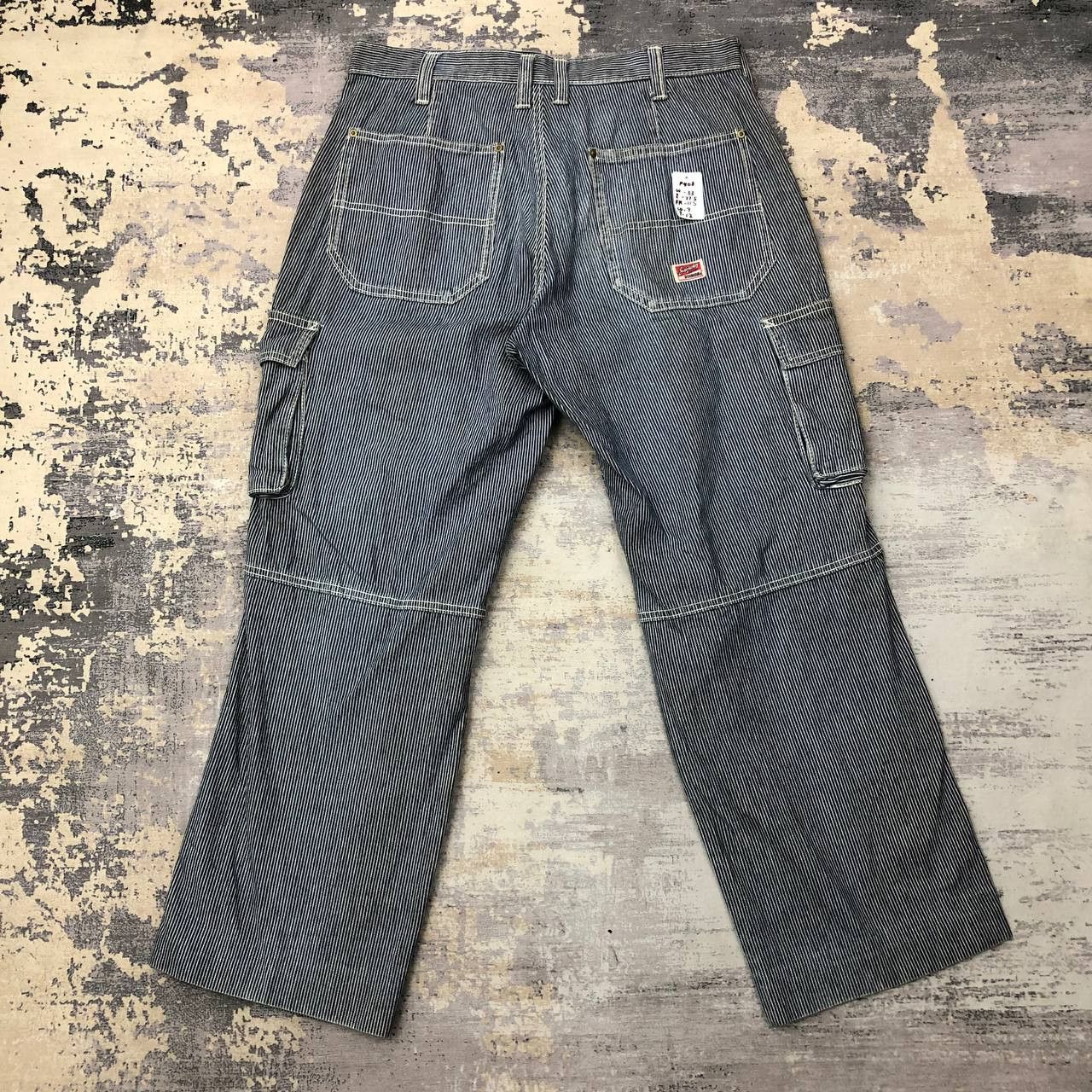 Japanese Brand P408 VTG DOGMAN HICKORY STRIPED CARGO PANTS Size US 33 - 2 Thumbnail