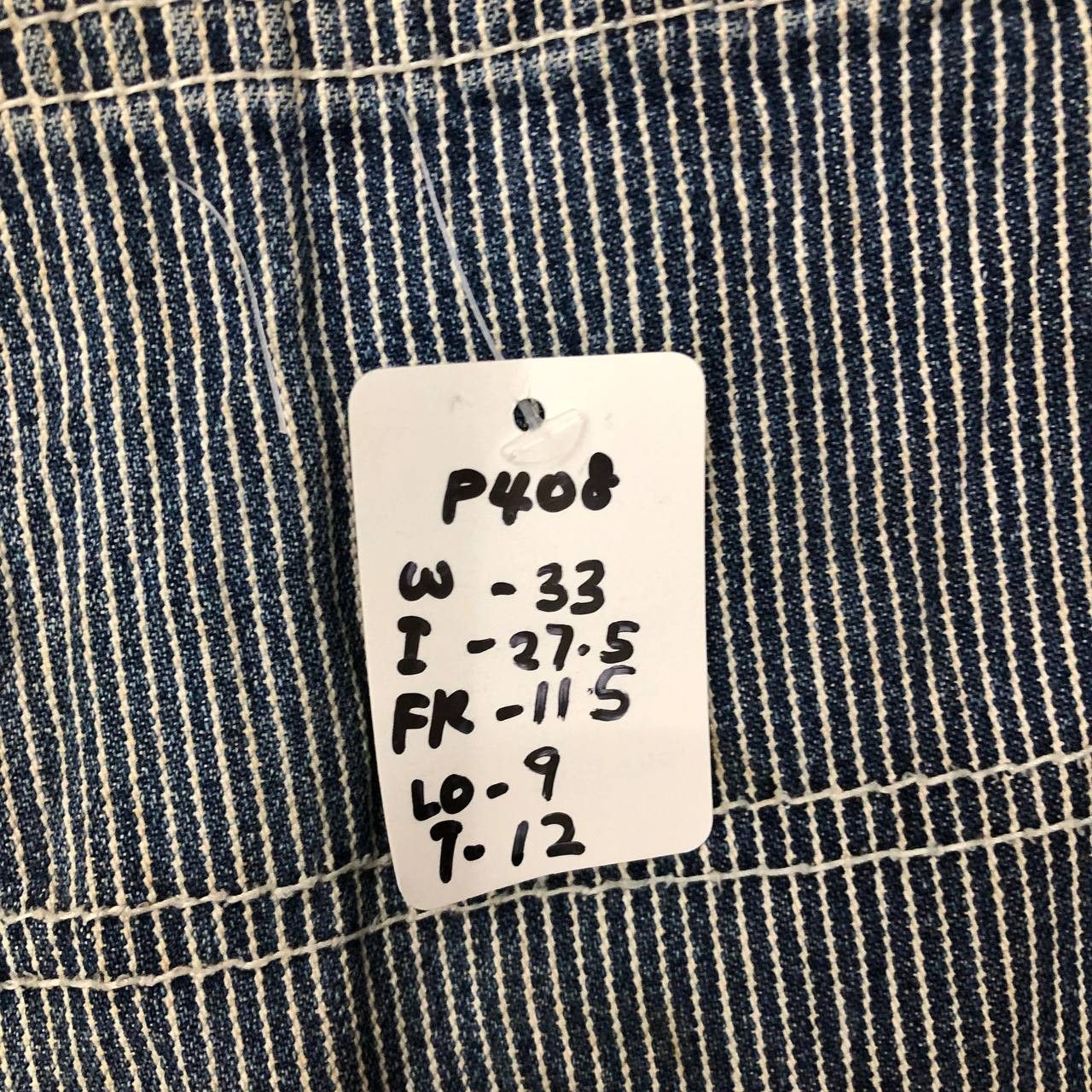 Japanese Brand P408 VTG DOGMAN HICKORY STRIPED CARGO PANTS Size US 33 - 13 Thumbnail