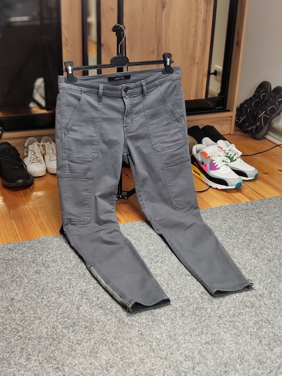 Japanese Brand J Brand Japanese Gray Denim Pocket Stretch Cargo Jeans Size US 28 / EU 44 - 18 Thumbnail