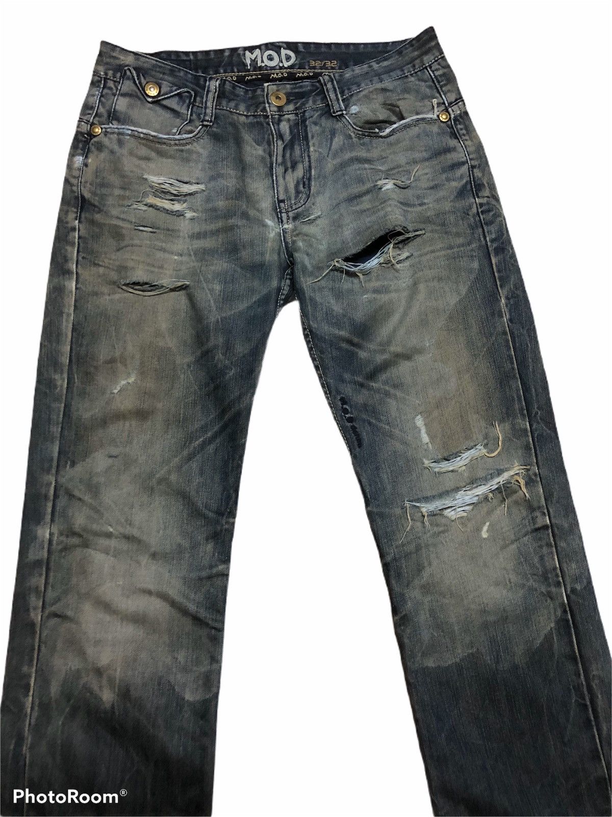 Japanese Brand ❌SUMMER SALE❌Flare Distressed Denim Jeans Japanese Brand Size US 32 / EU 48 - 2 Thumbnail