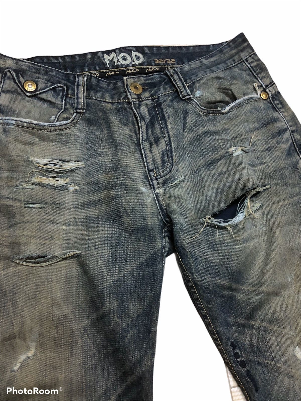Japanese Brand ❌SUMMER SALE❌Flare Distressed Denim Jeans Japanese Brand Size US 32 / EU 48 - 3 Thumbnail