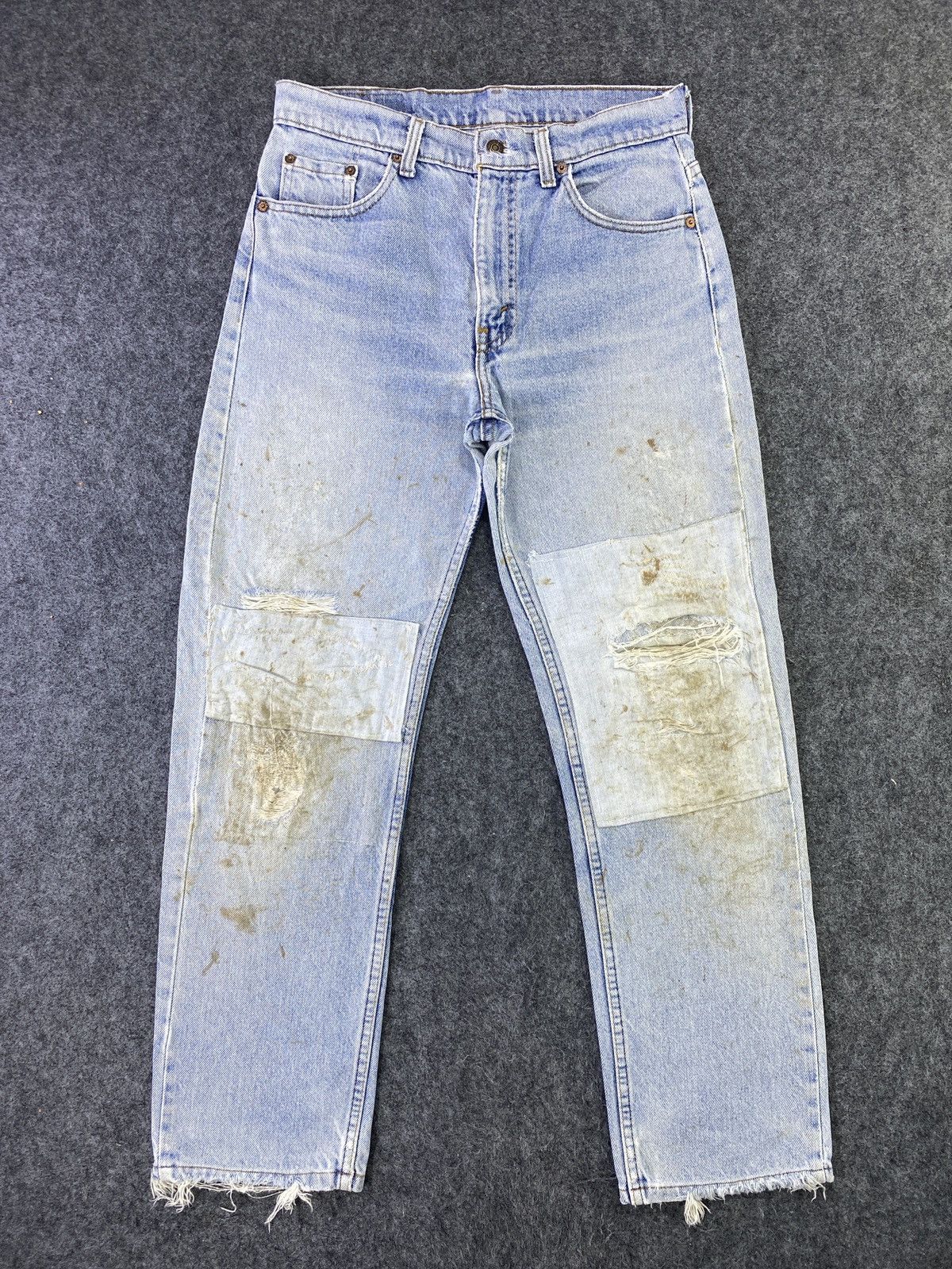 Levi's Vintage Levis Patchwork Blue Wash Jeans - J801 Size US 30 / EU 46 - 1 Thumbnail