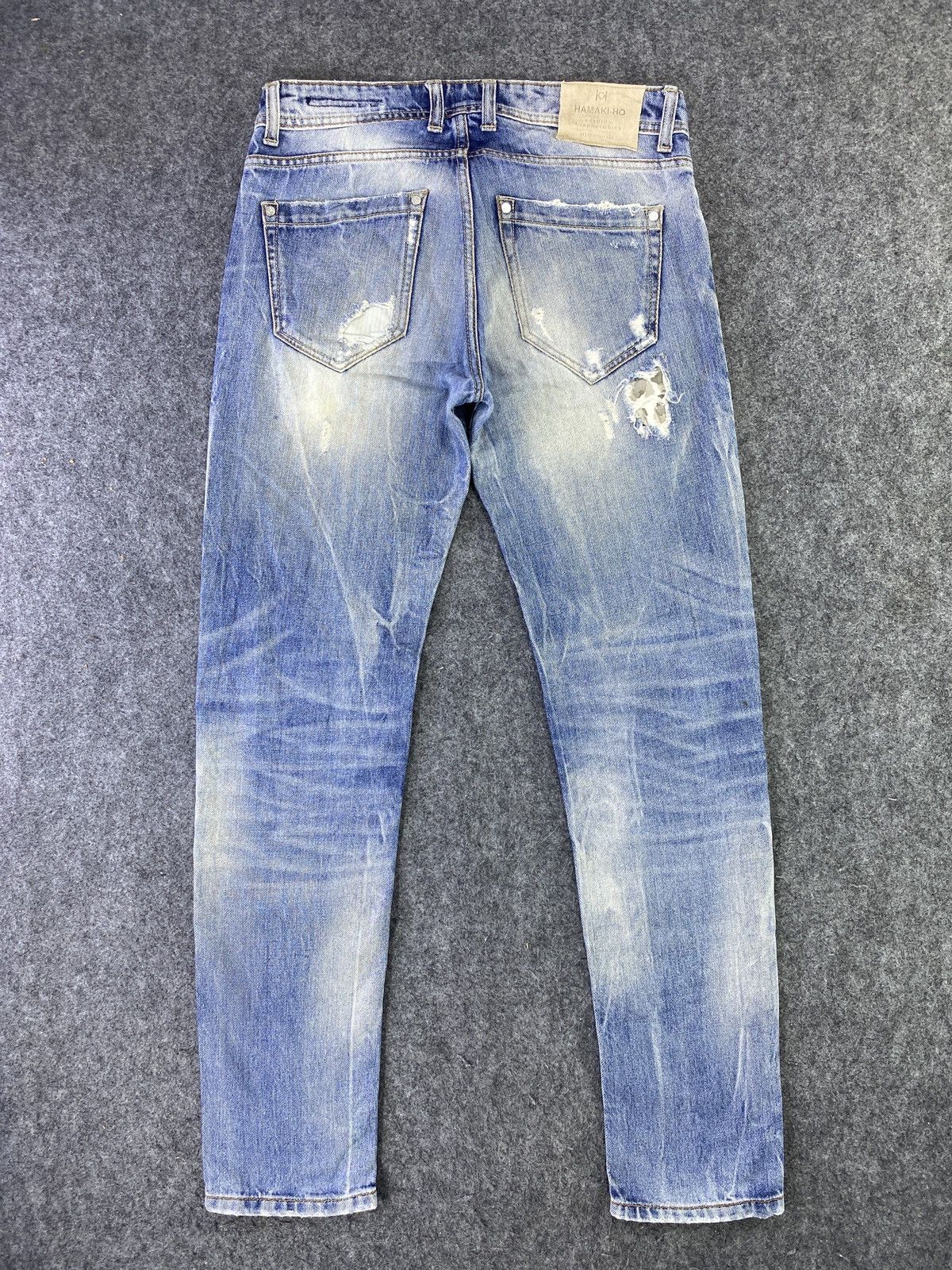 HAMAKI-HO Hamaki-Ho Distressed Blue Wash Jeans - J802 Size US 32 / EU 48 - 2 Thumbnail