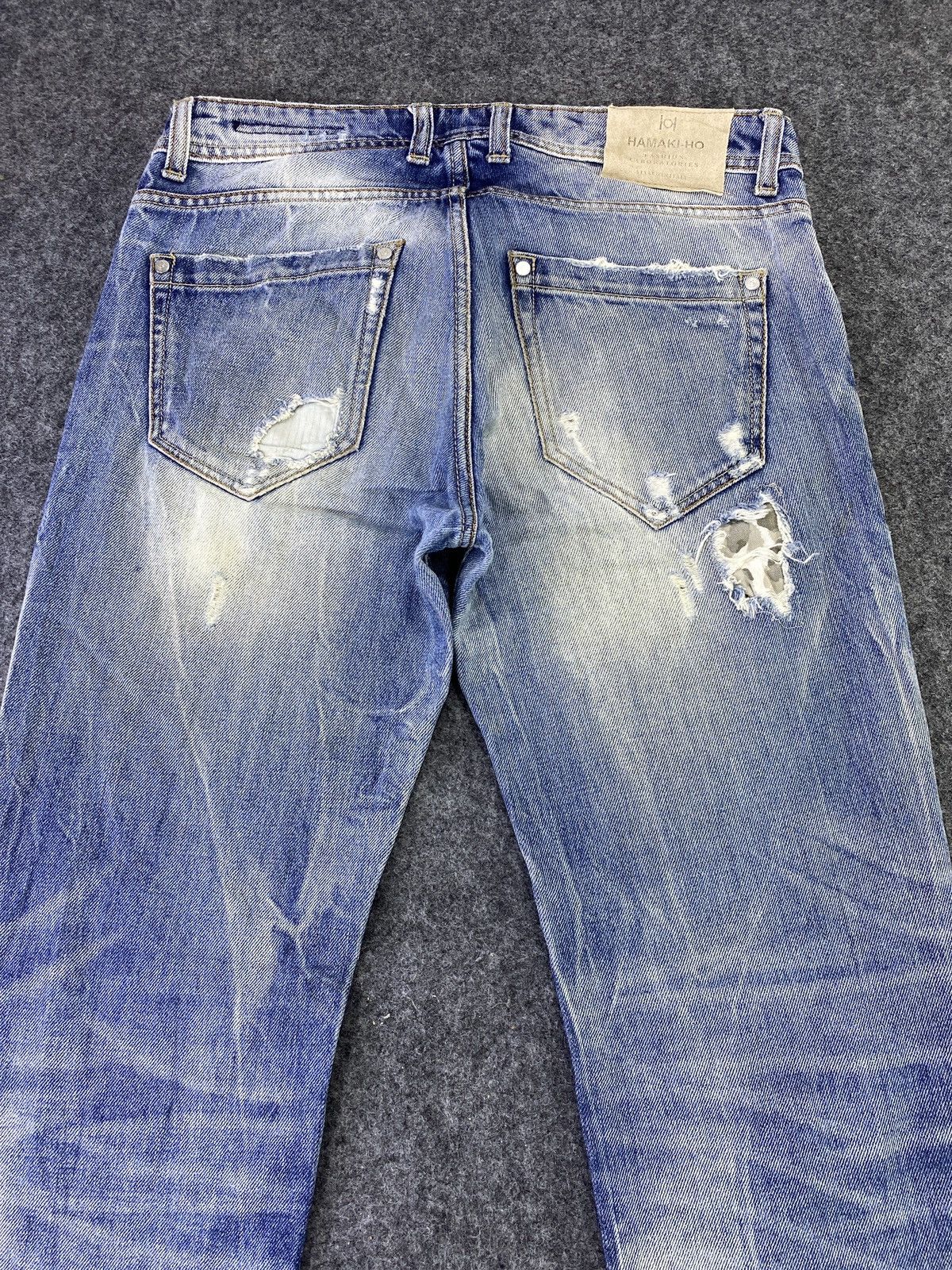 HAMAKI-HO Hamaki-Ho Distressed Blue Wash Jeans - J802 Size US 32 / EU 48 - 10 Thumbnail