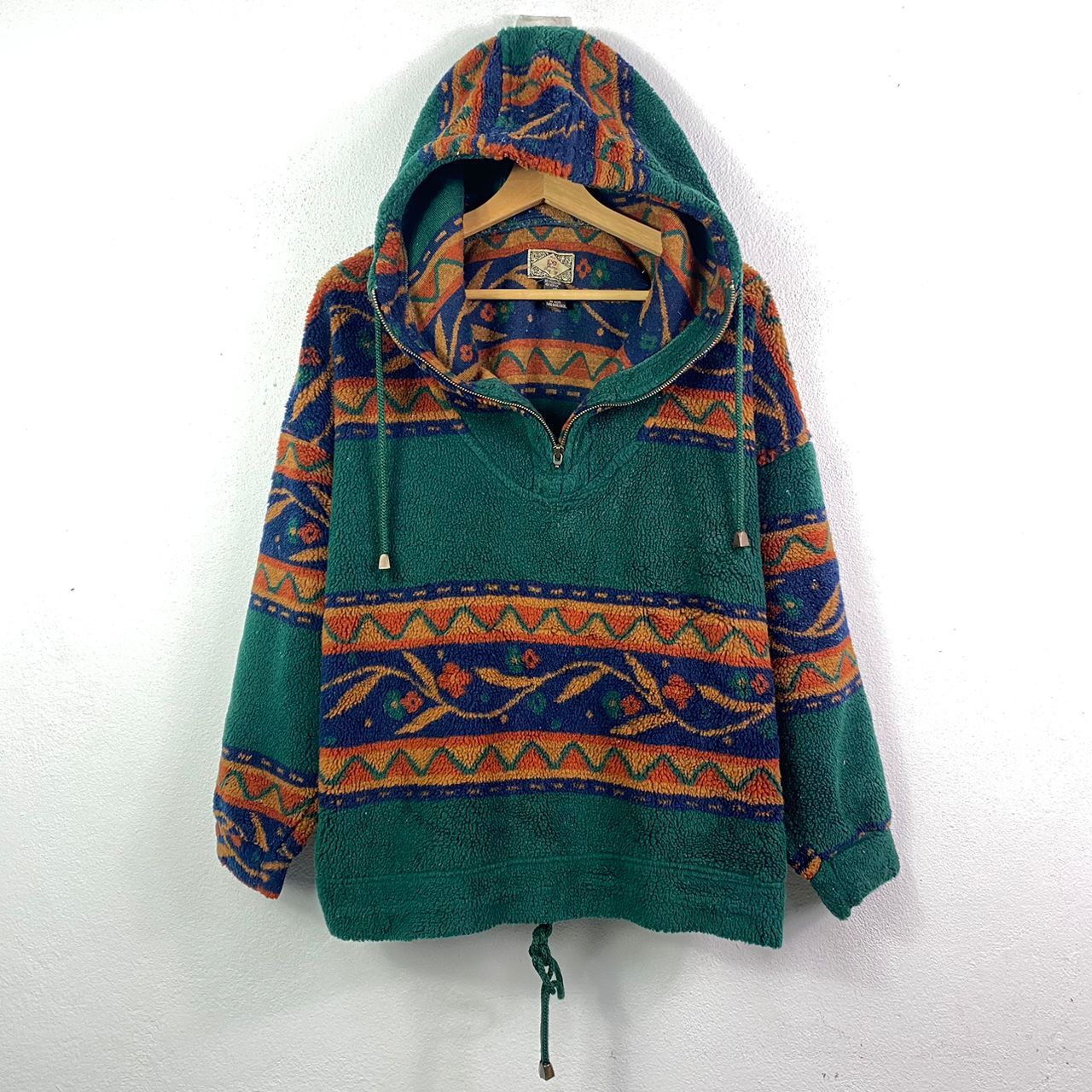 Vintage EXP Fleece Aztec Oversized Quarter Zipper Hoodie Pullover Size US XL / EU 56 / 4 - 2 Thumbnail