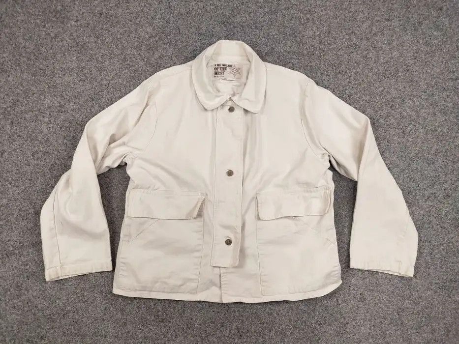 Cowboy Equipment Vintage The Wear Of The West USA White Canvas Jacket Size US L / EU 52-54 / 3 - 6 Thumbnail