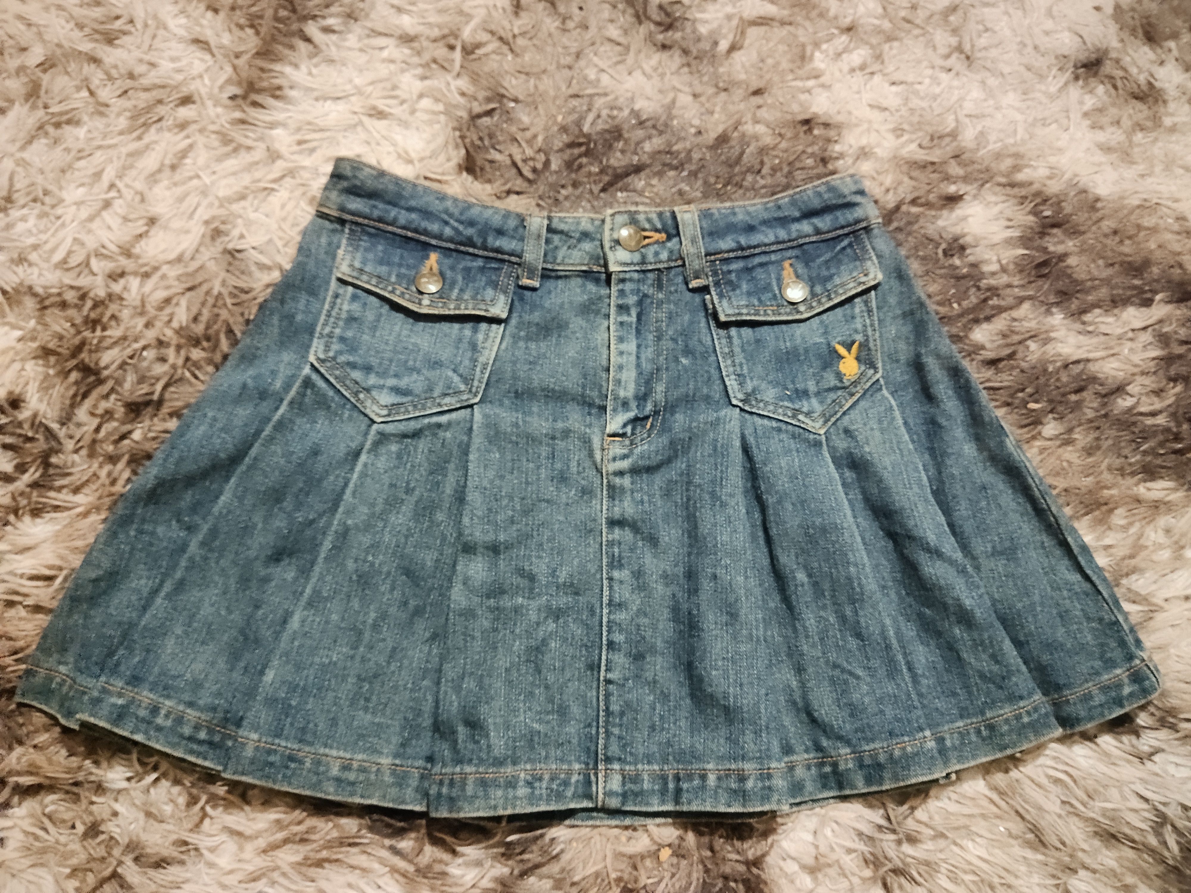 Playboy Playboy denim jeans mini skirt | Grailed