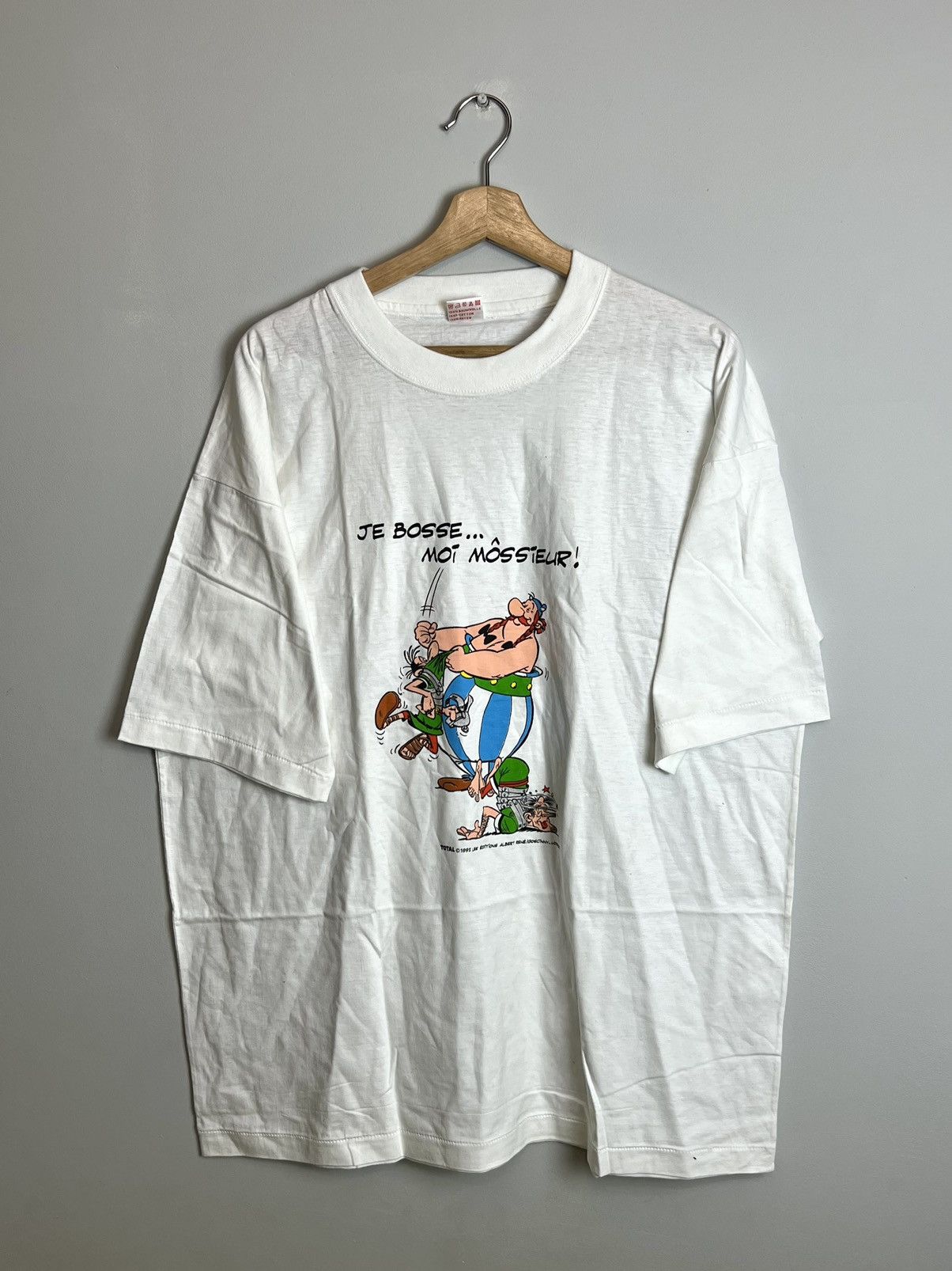 Cartoon Network Rare 1993 Asterix and Obelix Cartoon t shirt like tin tin Size US XL / EU 56 / 4 - 1 Thumbnail