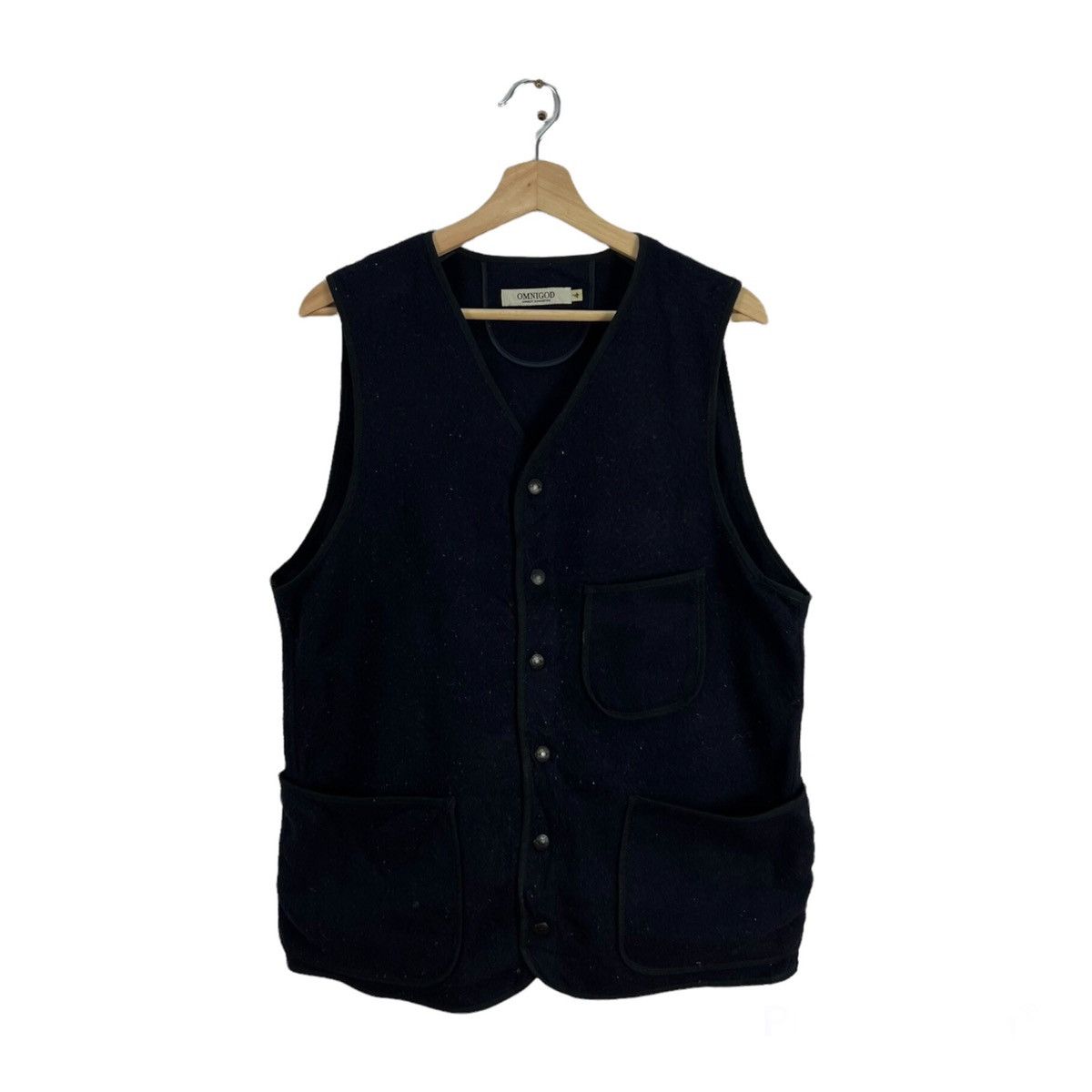 Japanese Brand VINTAGE OMNIGOD GARMENT GUARANTEED WOOL VEST TANK TOP Size US M / EU 48-50 / 2 - 1 Thumbnail
