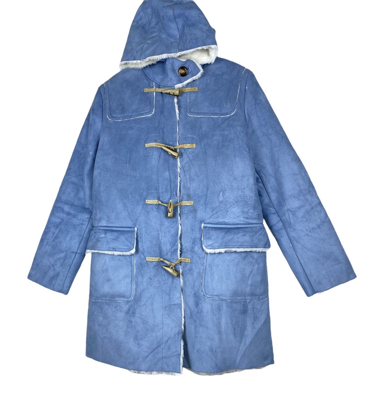 Japanese Brand Vintage Blancafe Fluffy Lining Duffle Coat Hoodie Jacket Size US M / EU 48-50 / 2 - 2 Thumbnail