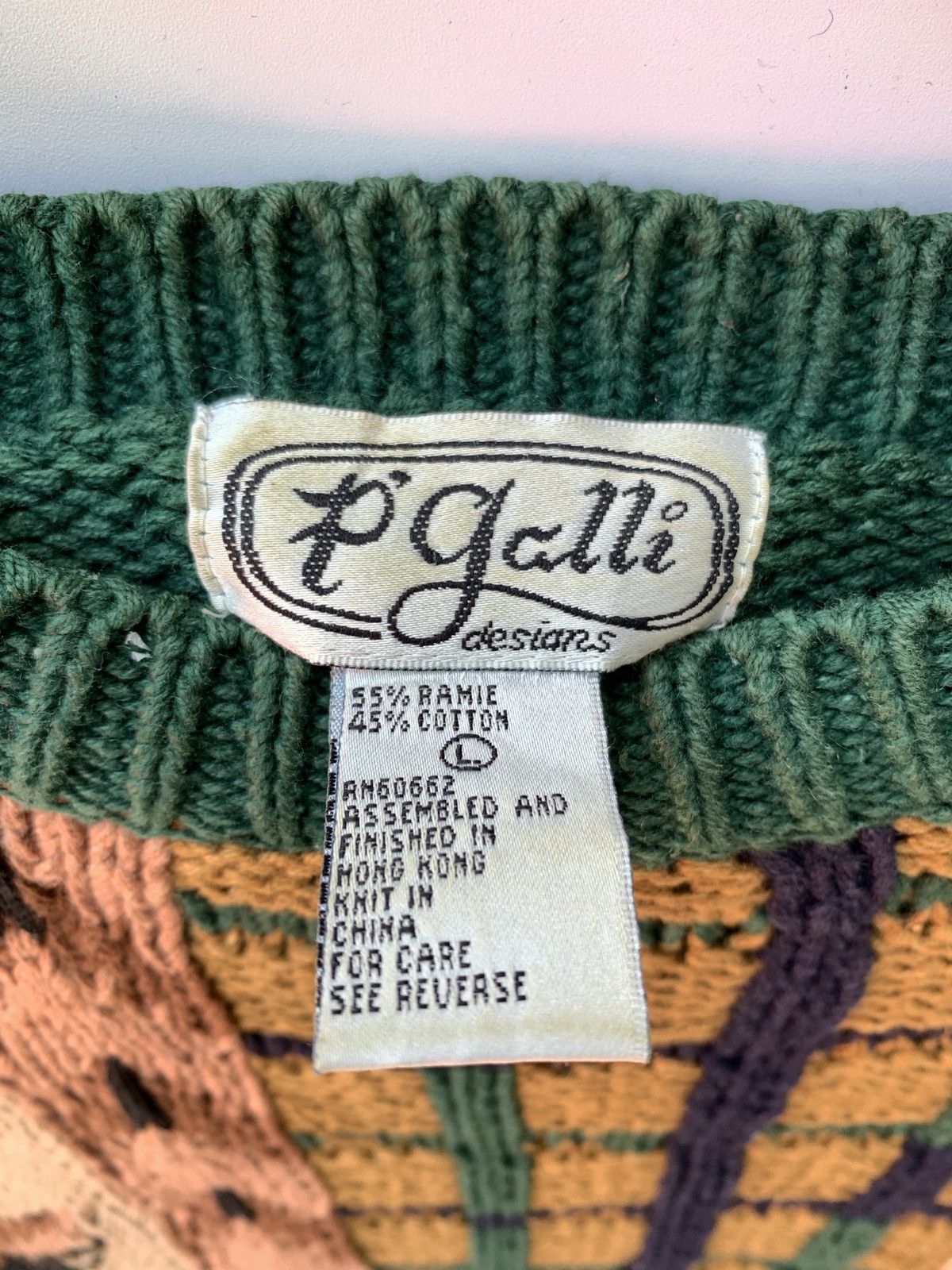 Aran Isles Knitwear × Habitat × Japanese Brand Vintage P’Galli Knitted Sweater Nice Design Size US L / EU 52-54 / 3 - 6 Thumbnail