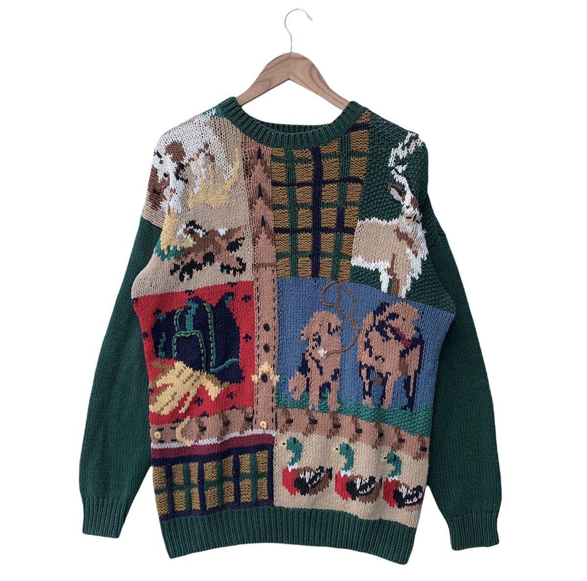 Aran Isles Knitwear × Habitat × Japanese Brand Vintage P’Galli Knitted Sweater Nice Design Size US L / EU 52-54 / 3 - 1 Thumbnail