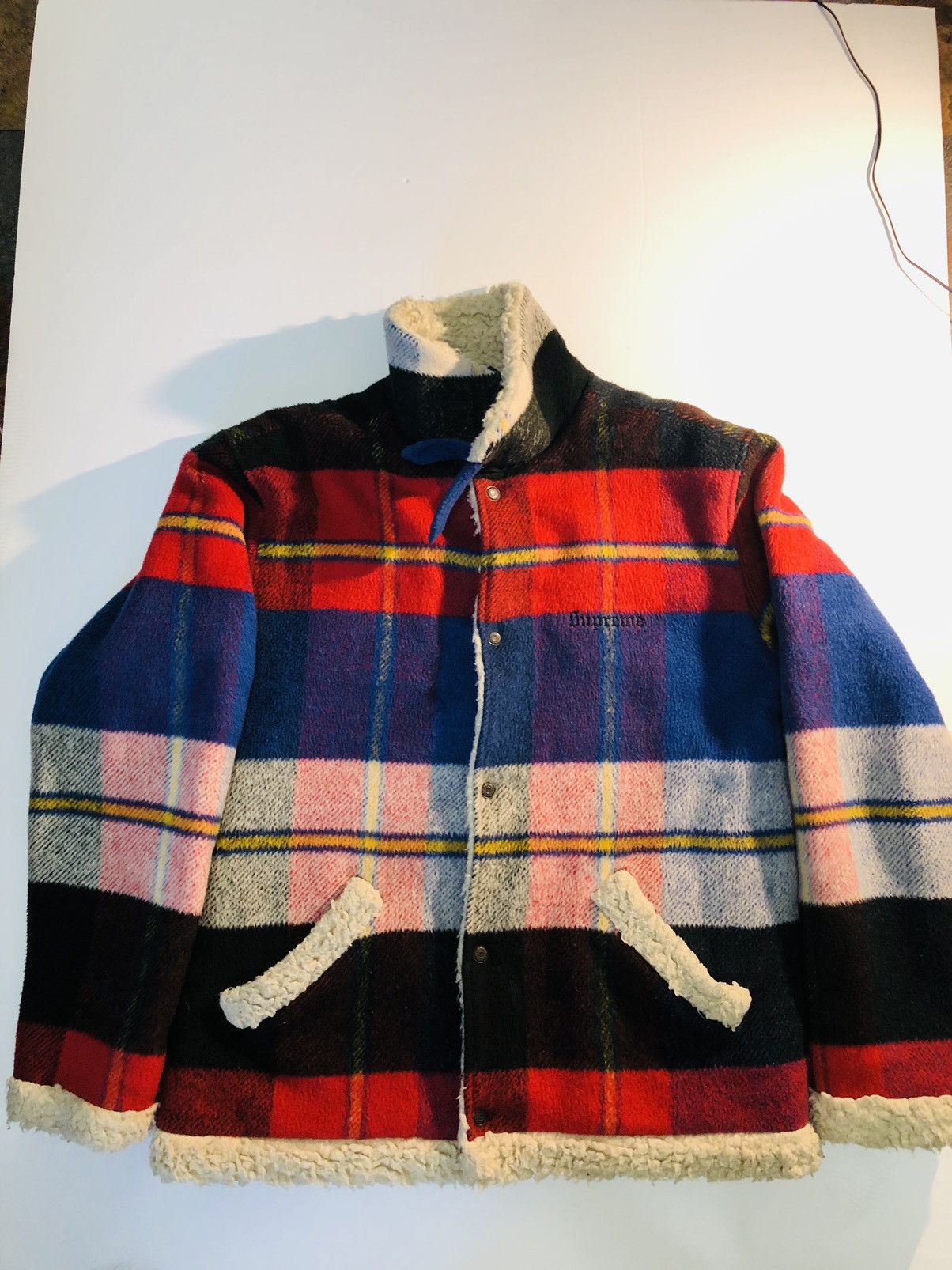 Supreme Supreme Plaid Shearling Bomber | Grailed