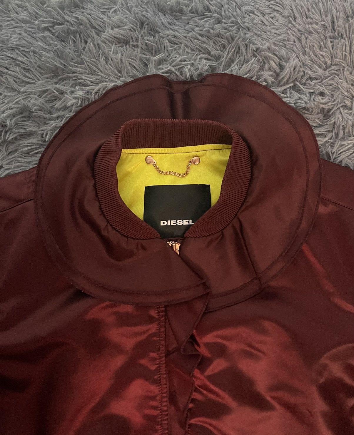 Diesel × Japanese Brand (598$ RRP) Diesel avant garde burgundy bomber jacket Size M / US 6-8 / IT 42-44 - 10 Thumbnail