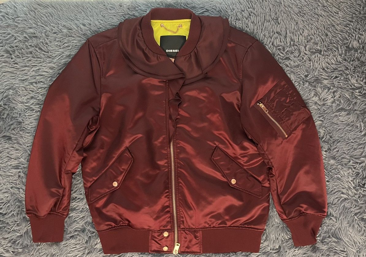 Diesel × Japanese Brand (598$ RRP) Diesel avant garde burgundy bomber jacket Size M / US 6-8 / IT 42-44 - 7 Thumbnail