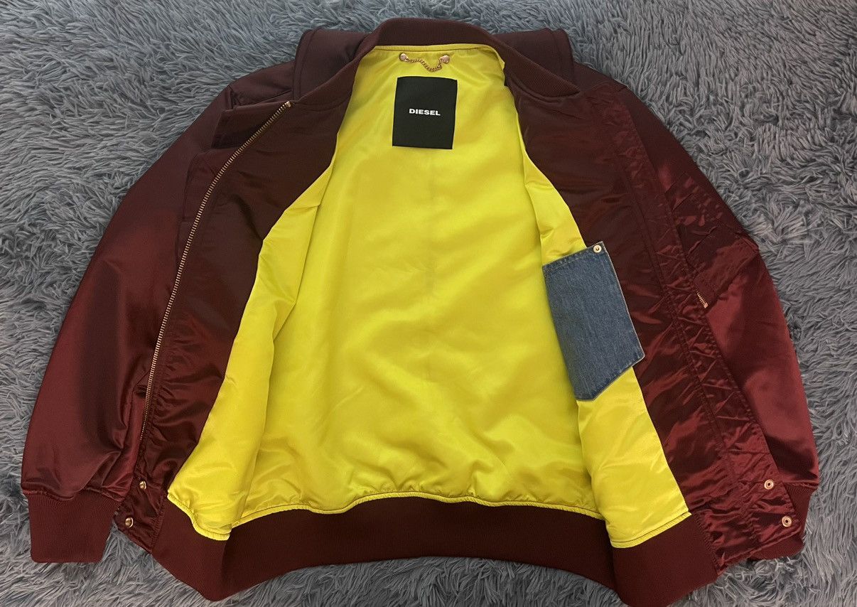 Diesel × Japanese Brand (598$ RRP) Diesel avant garde burgundy bomber jacket Size M / US 6-8 / IT 42-44 - 4 Thumbnail