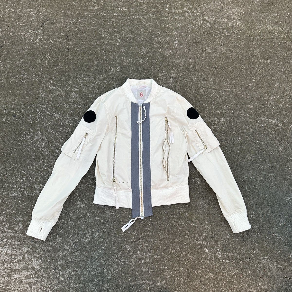 image of Designer Makato Rei Meiyo Chuugi Japanese Bomber Jacket in White, Men's (Size Small)