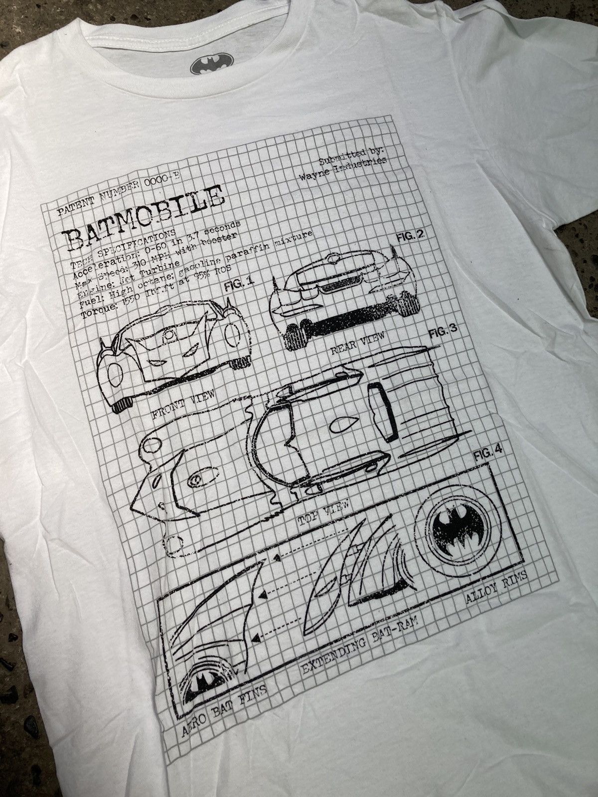 DC Comics Batman batmobile blueprint t shirt Size US M / EU 48-50 / 2 - 2 Thumbnail