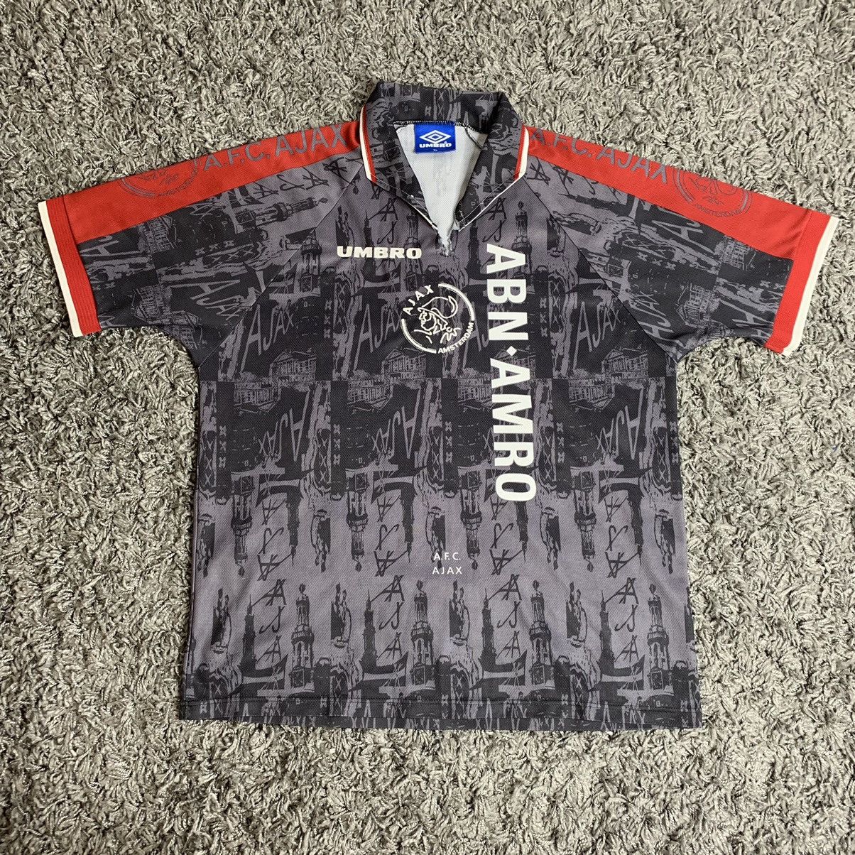 Umbro ABN AMRO UMBRO AJAX Amsterdam Vintage Football 1996 FC Away Size US XL / EU 56 / 4 - 1 Thumbnail
