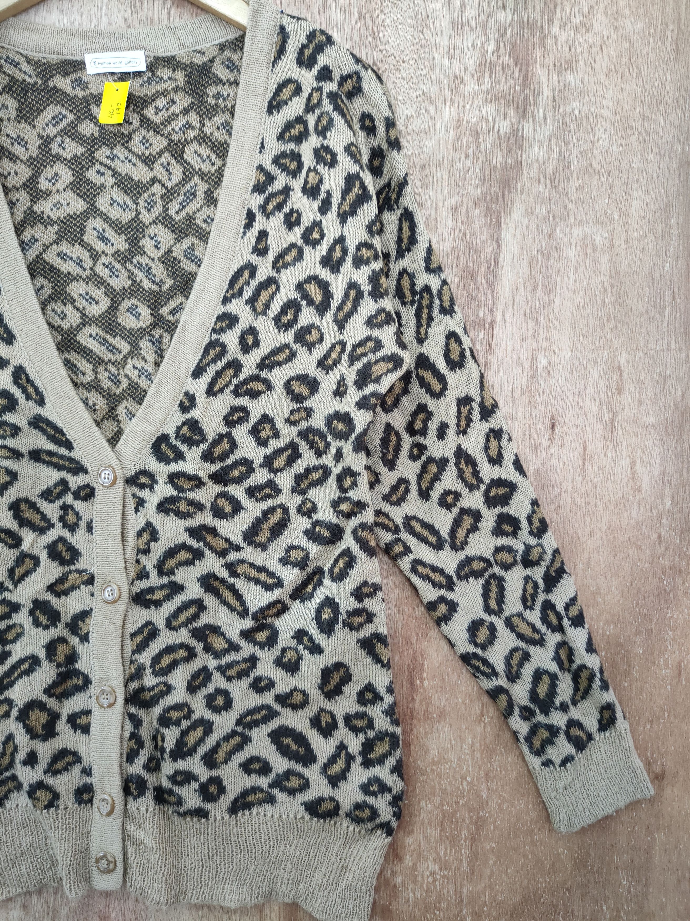 Japanese Brand DLL Hyphen leopard cardigan mohair like number nine #46-193 Size US M / EU 48-50 / 2 - 3 Thumbnail