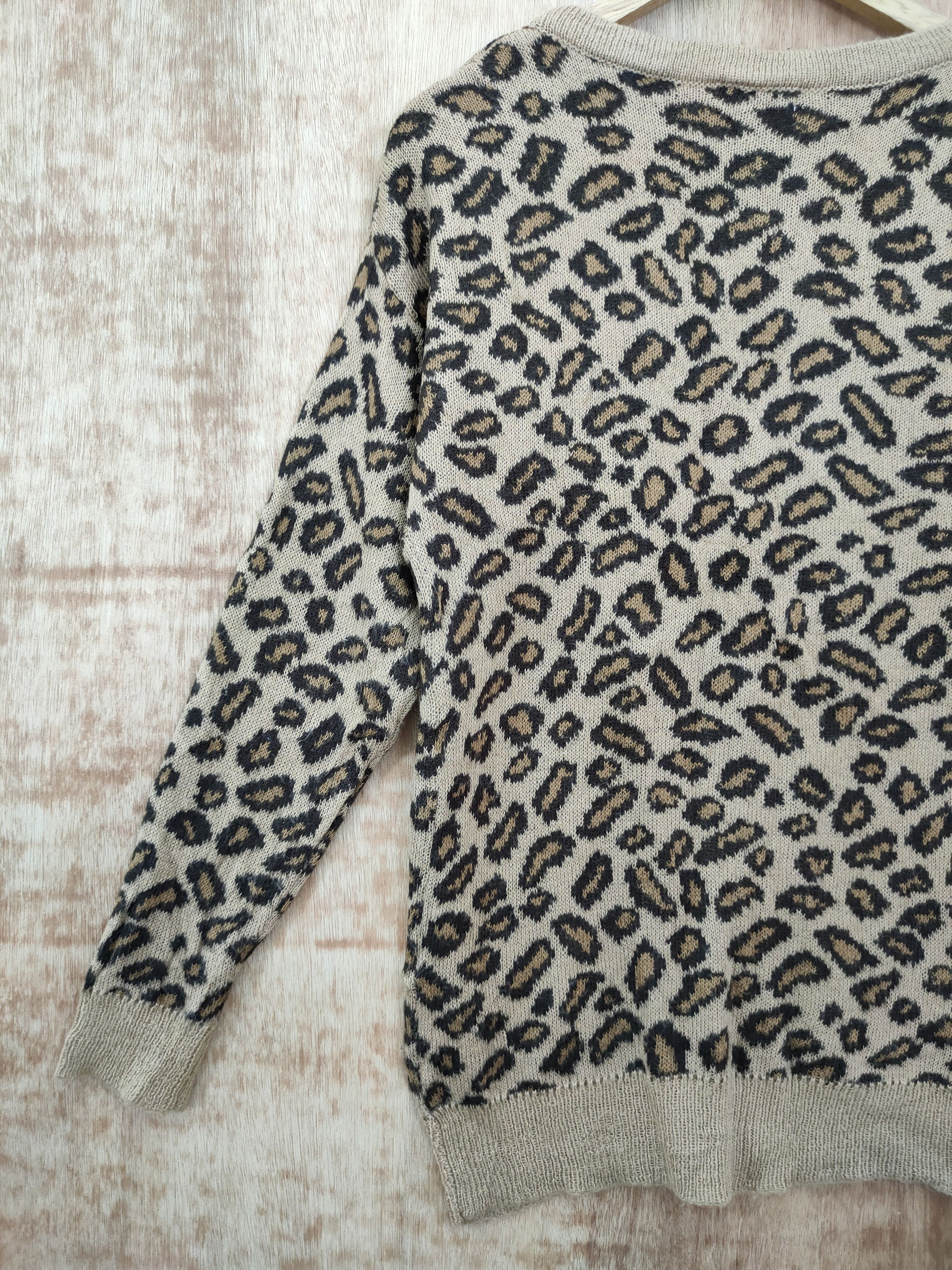 Japanese Brand DLL Hyphen leopard cardigan mohair like number nine #46-193 Size US M / EU 48-50 / 2 - 7 Thumbnail