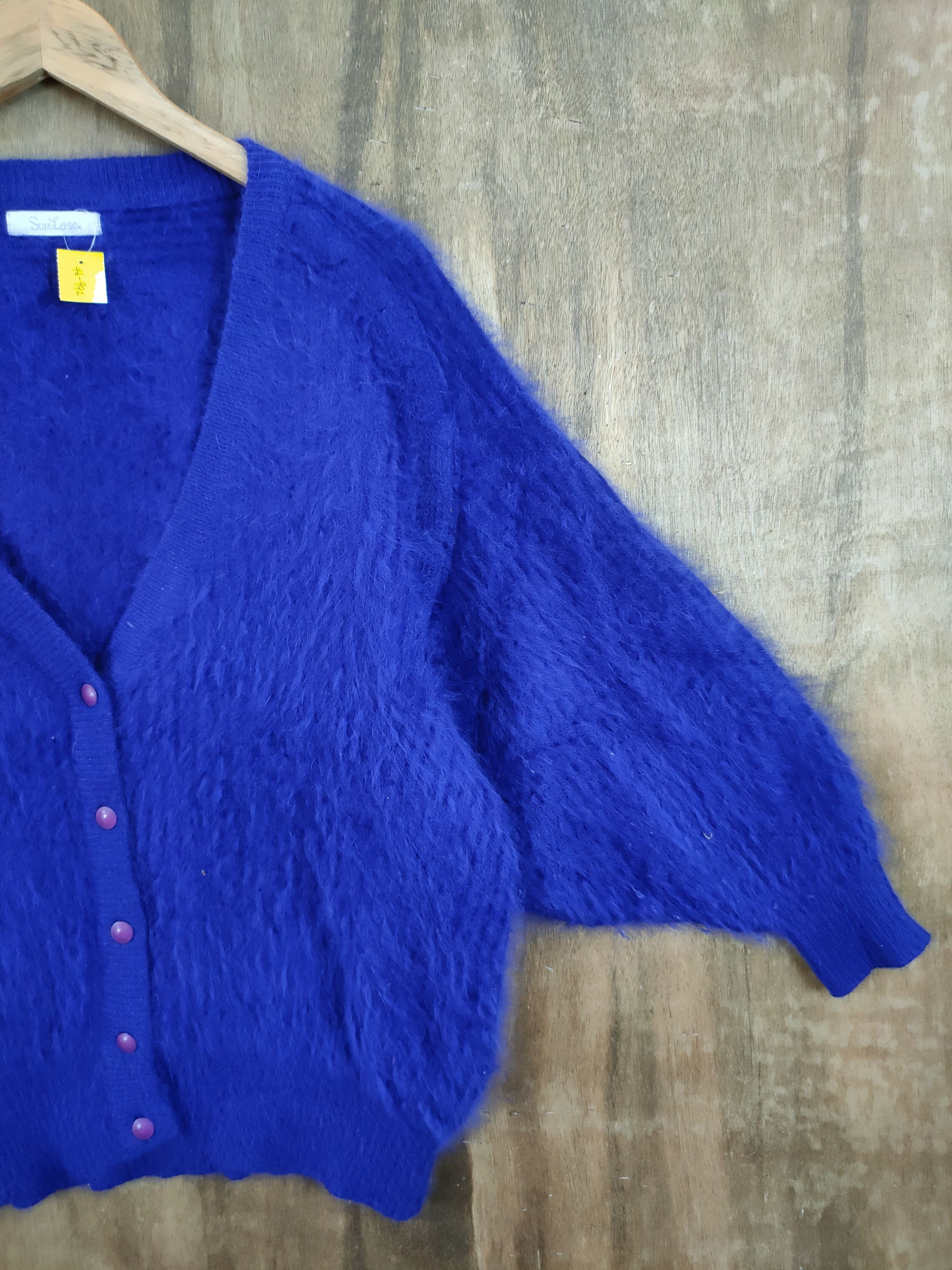 Japanese Brand Sunlose cardigan mohair fur shag shaggy knitwear #46-992DLAL Size M / US 6-8 / IT 42-44 - 3 Thumbnail