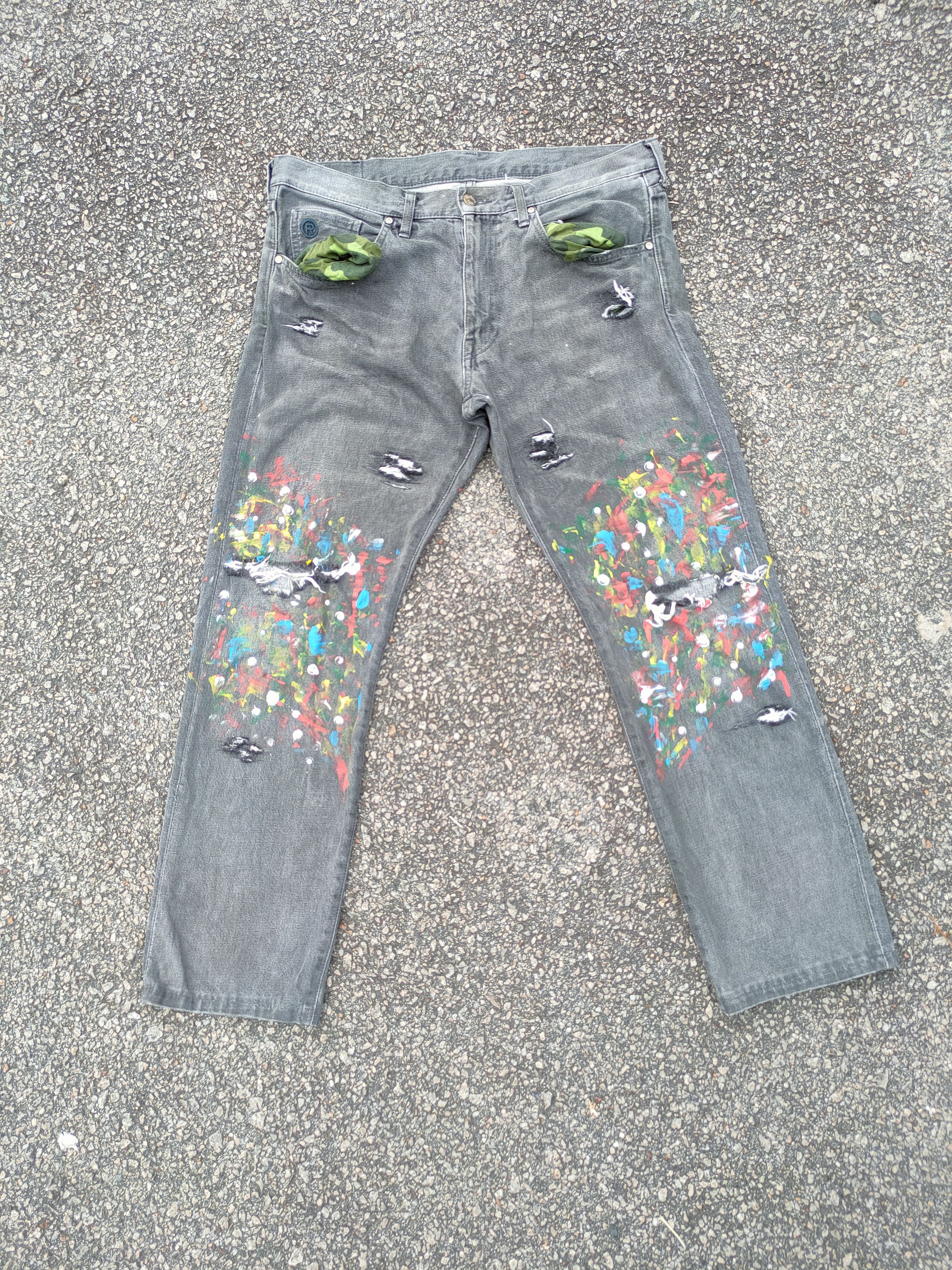 image of Bathing Ape Reconstruct Bape Reworked Denim Tlal 46-083 in Black, Men's (Size 34)