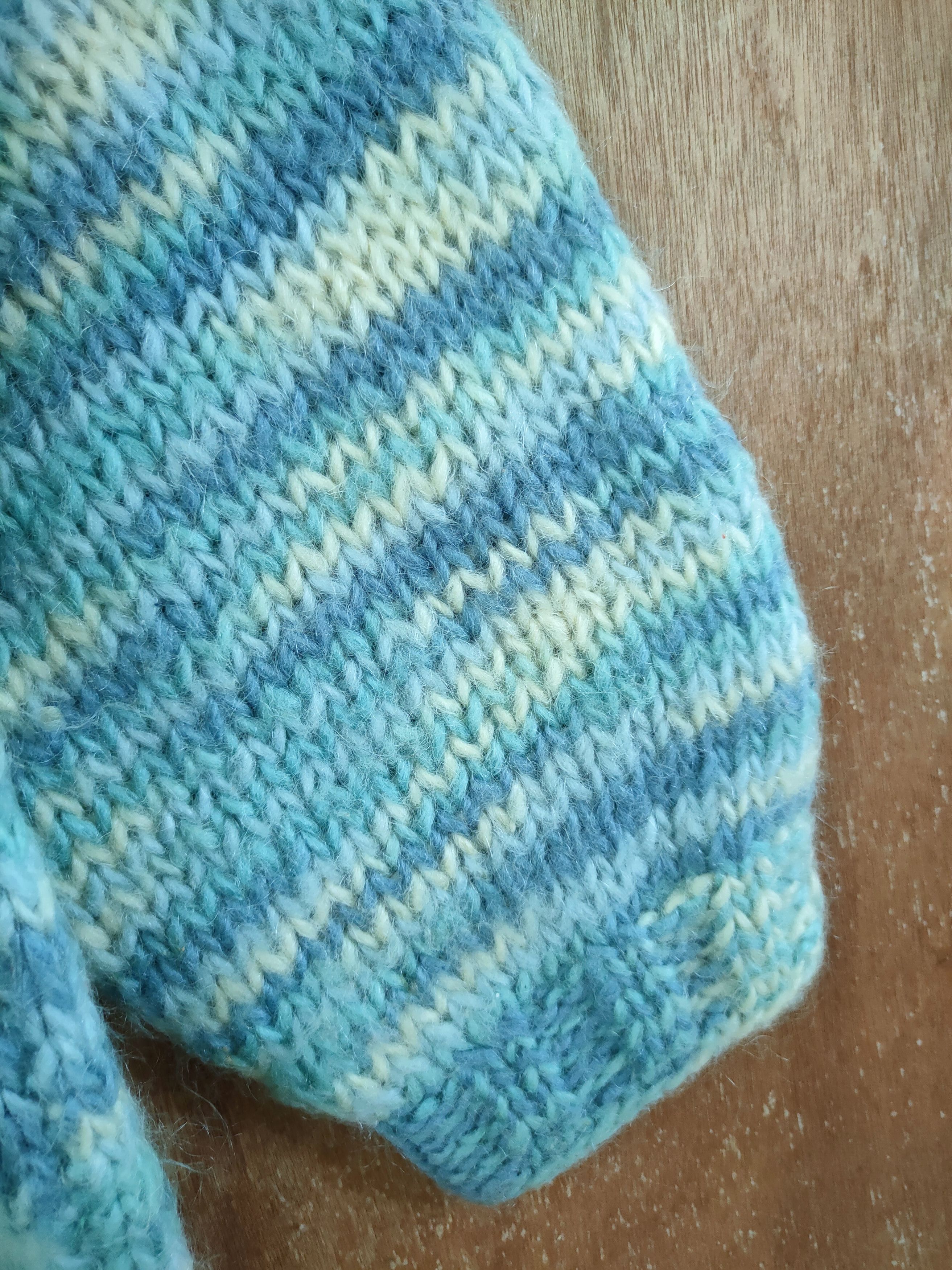Handmade DLL Handmade vintage cable knitwear mohair blue #46-574 Size US M / EU 48-50 / 2 - 7 Thumbnail