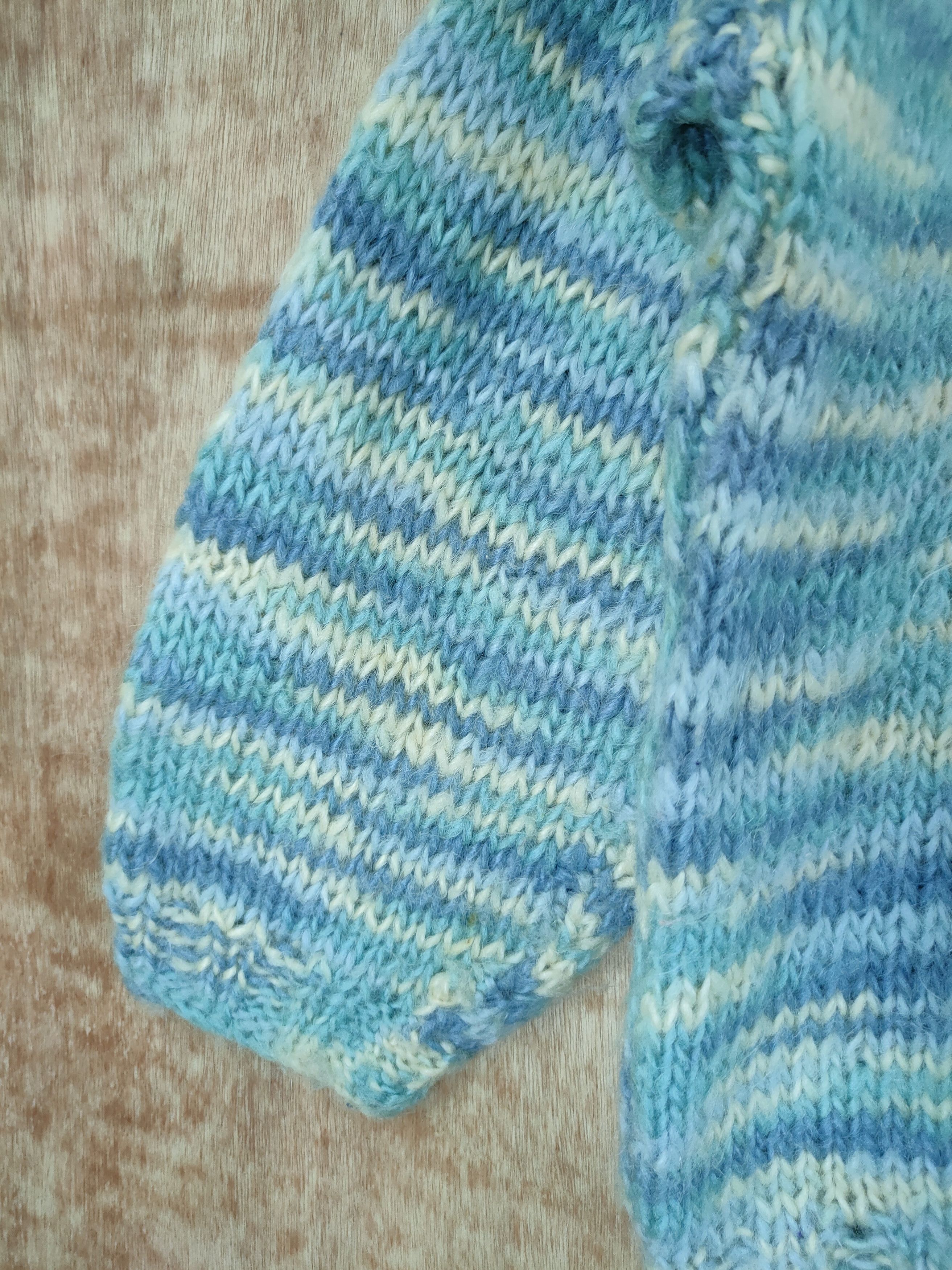 Handmade DLL Handmade vintage cable knitwear mohair blue #46-574 Size US M / EU 48-50 / 2 - 8 Thumbnail