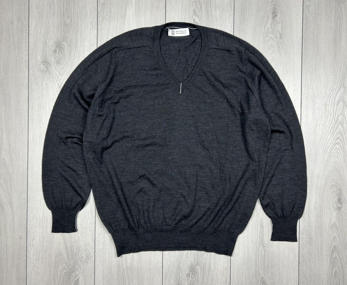 Brunello Cucinelli Brunello Cucinelli Wool & Cashmere V neck Men’s Sweater M Size US M / EU 48-50 / 2 - 1 Thumbnail