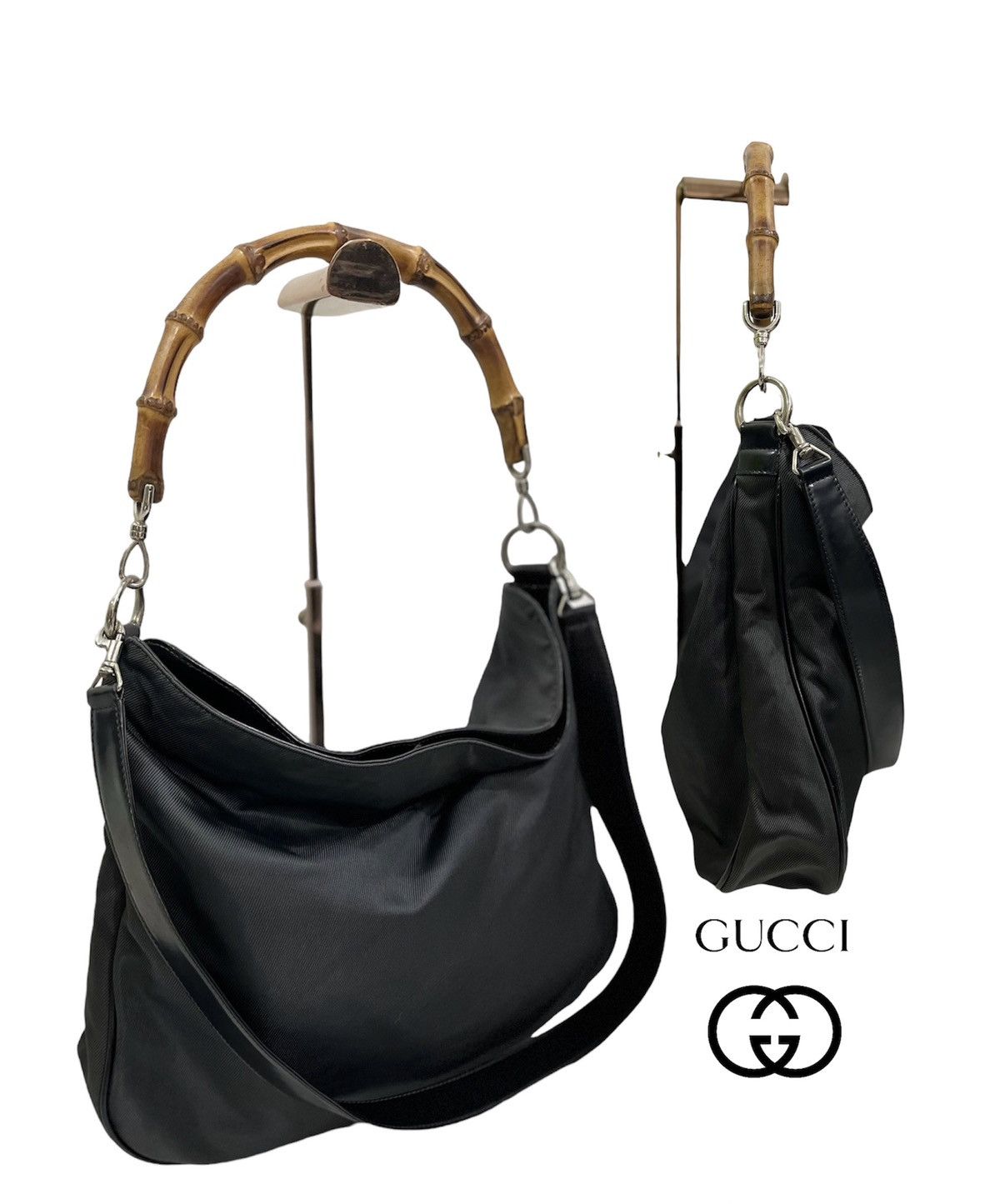 Gucci Bamboo Nylon Tote Shoulder Bag