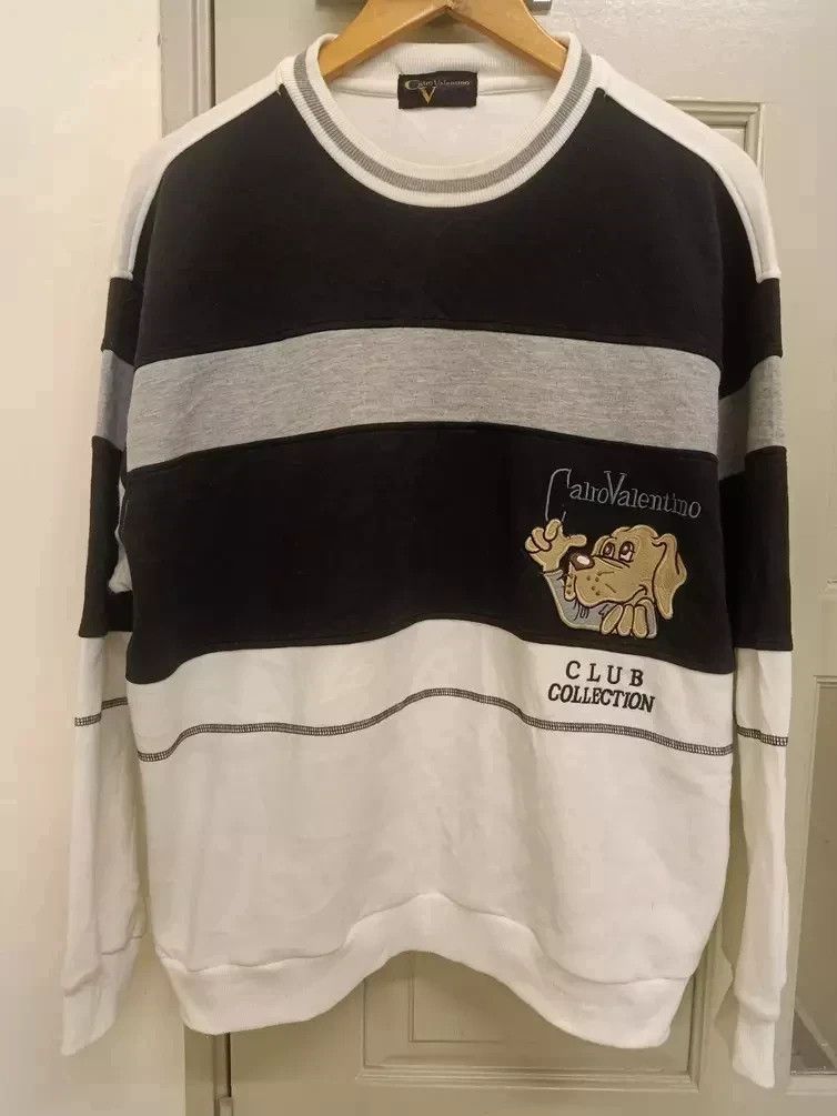 vintage sweatshirt calro valentino logo embroidery