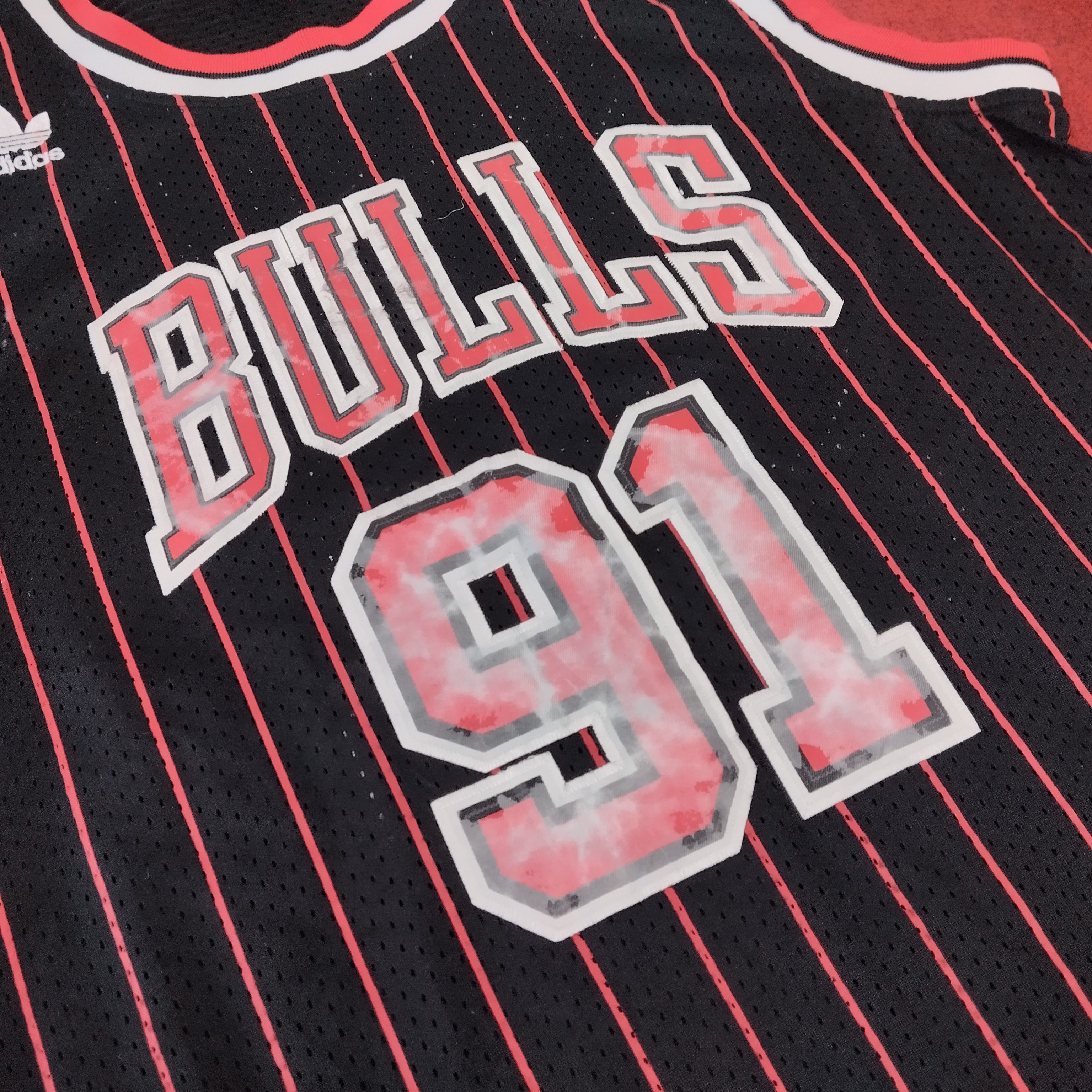 Adidas × NBA × Vintage ADIDAS Chicago Bulls NBA Rodman 91 Jersey Size US L / EU 52-54 / 3 - 2 Thumbnail