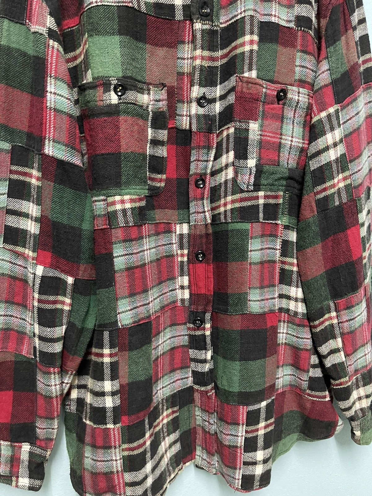 Blue Blue Japan × HOLLYWOOD RANCH MARKET × Vintage VINTAGE PATCHES WOOL FLANNEL WINTER BLUE BLUE JAPAN Size US XL / EU 56 / 4 - 3 Thumbnail