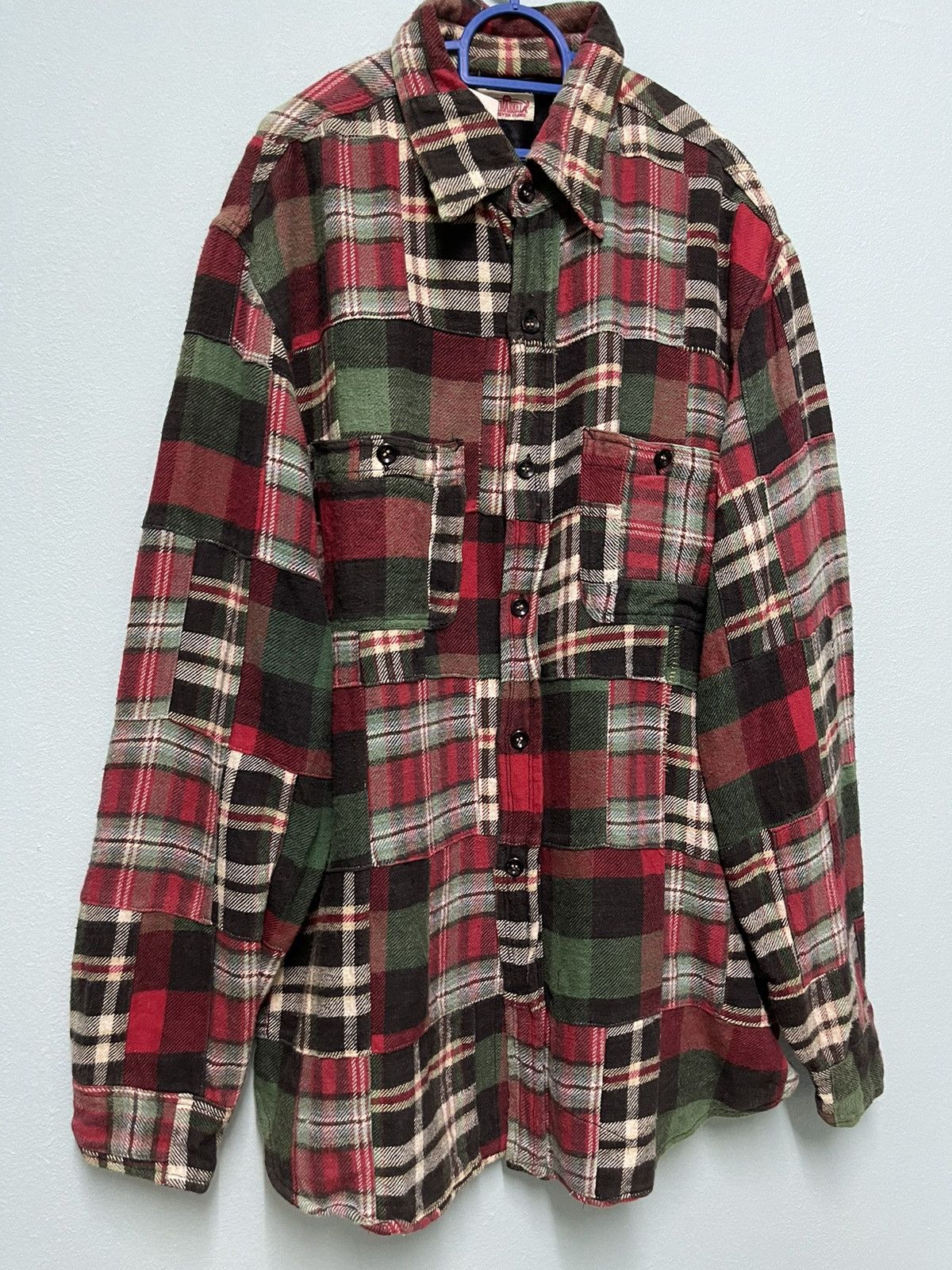 Blue Blue Japan × HOLLYWOOD RANCH MARKET × Vintage VINTAGE PATCHES WOOL FLANNEL WINTER BLUE BLUE JAPAN Size US XL / EU 56 / 4 - 2 Thumbnail