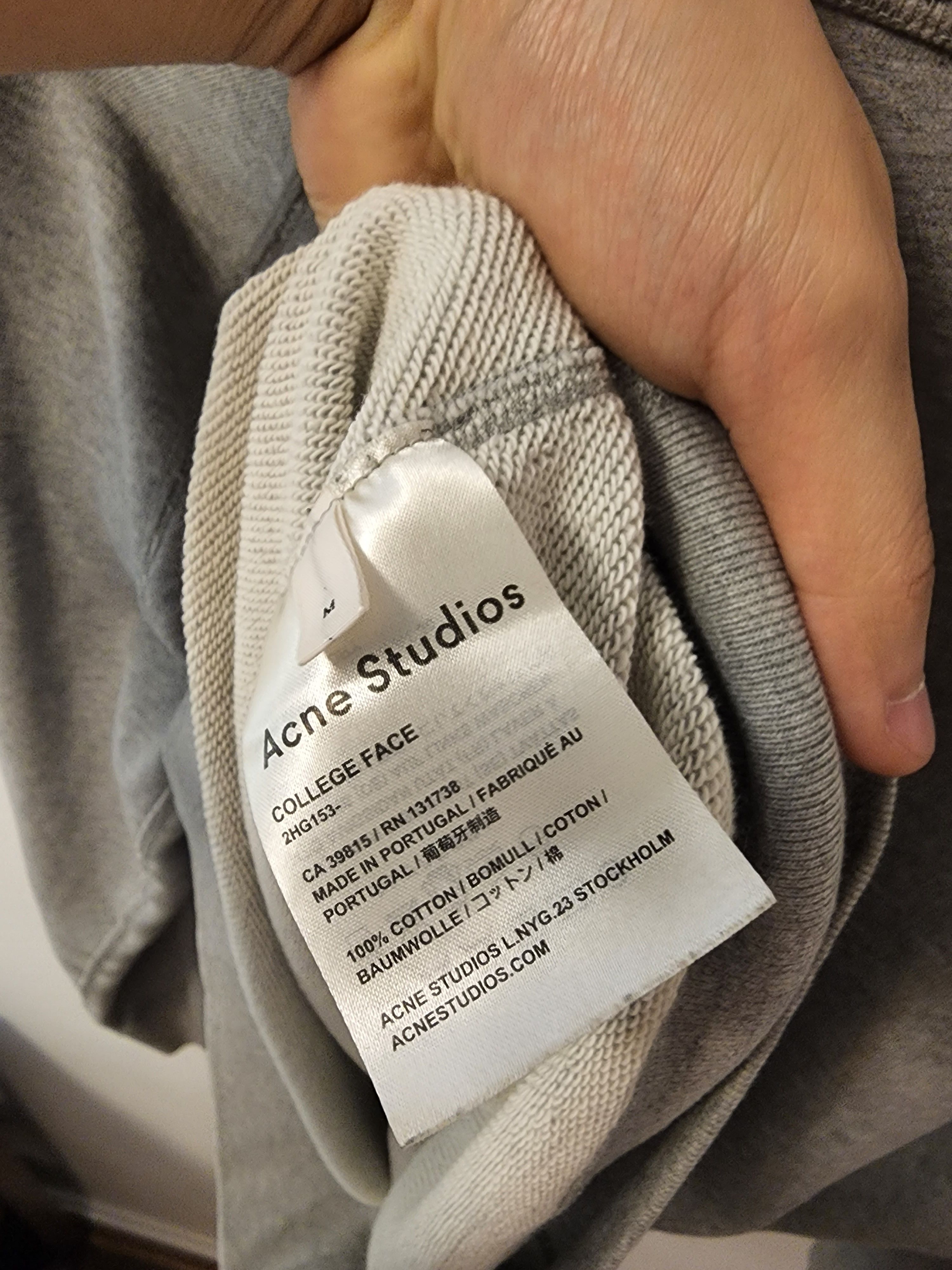 Acne Studios College Face Grey Sweatshirt Size US M / EU 48-50 / 2 - 3 Thumbnail
