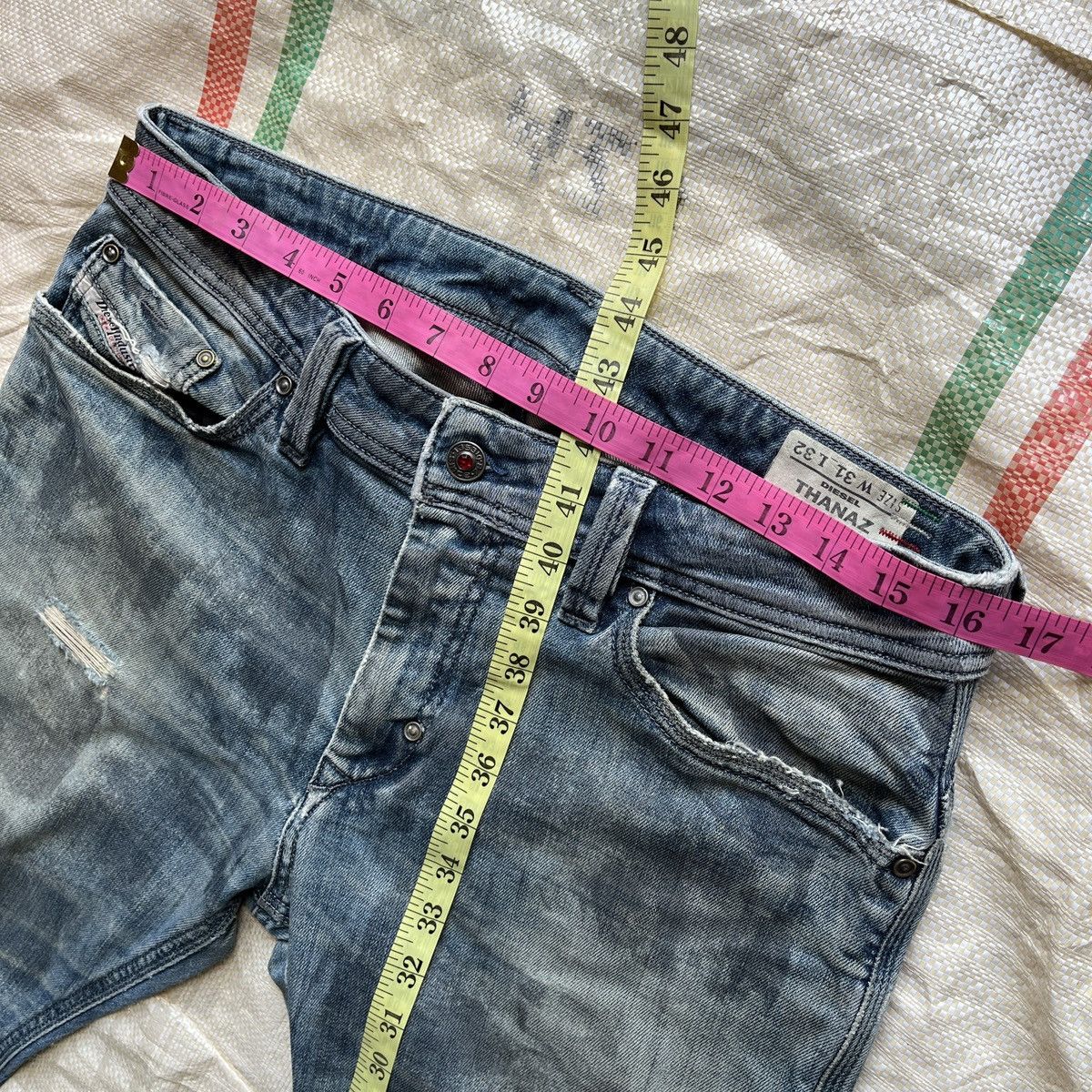 Diesel × Vintage Thrashed Diesel Black Thanaz Vintage Made In Italy Size US 31 - 3 Thumbnail