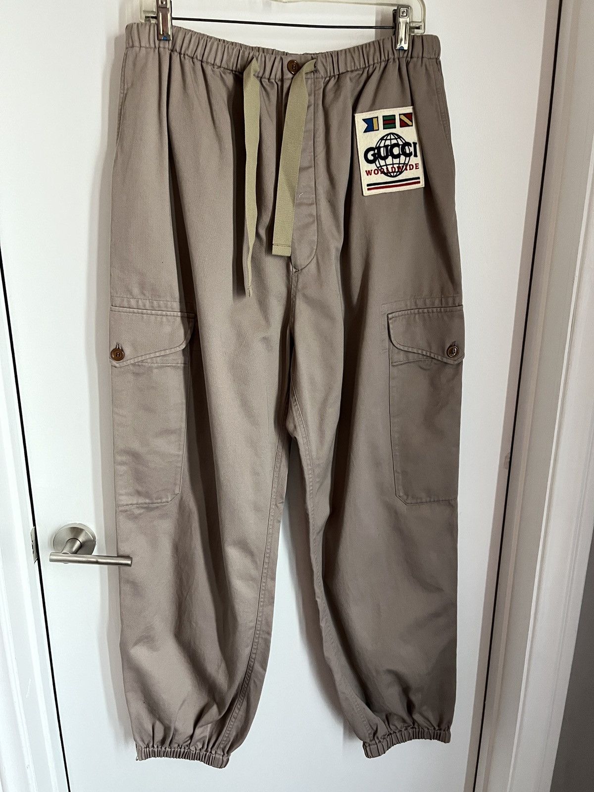 Gucci GUCCI Cotton Drill Nautical Logo Patch Cargo Pant 50/L Size US 34 / EU 50 - 1 Thumbnail