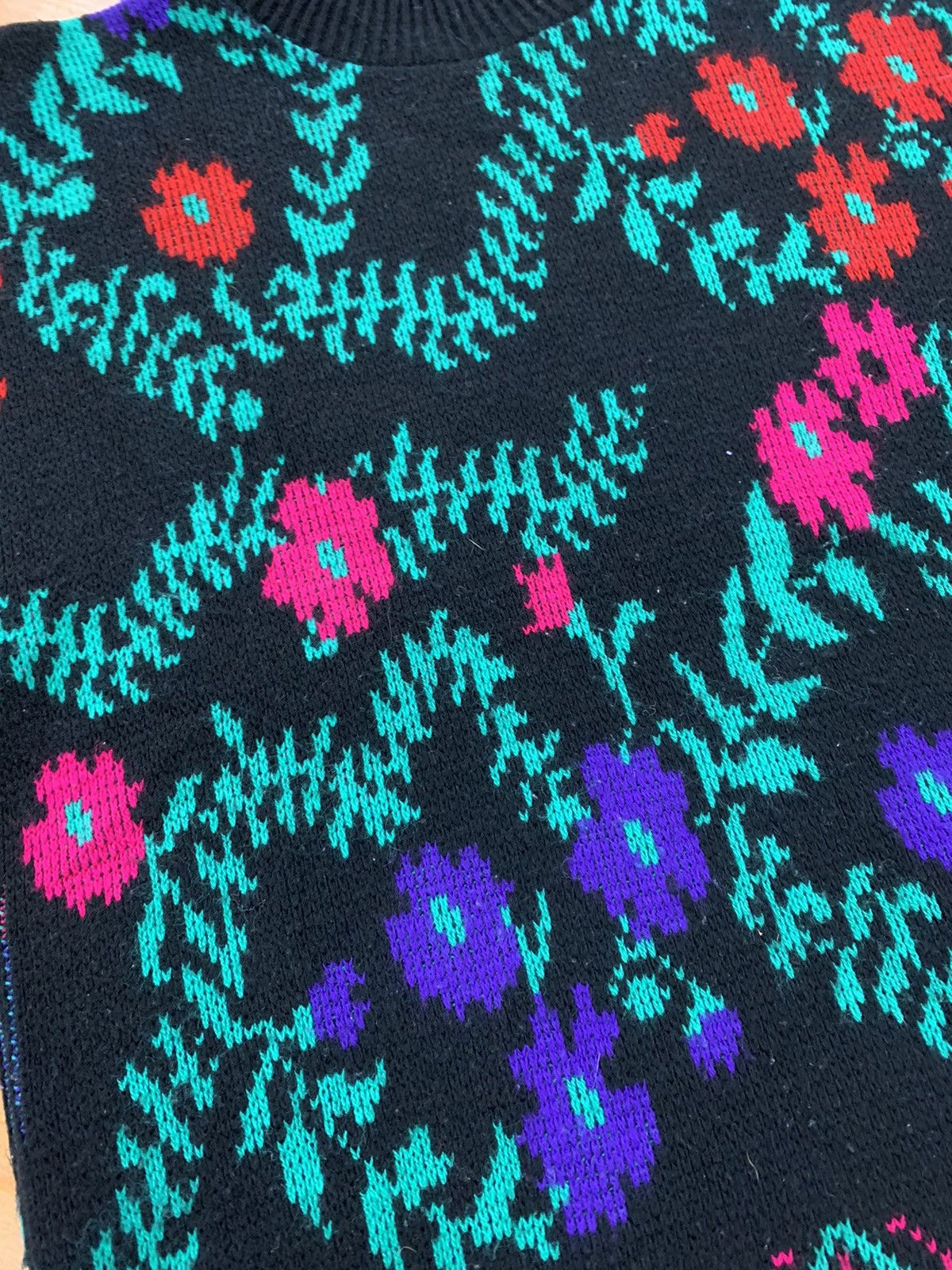 Vintage Vintage Floral Vine Knit Sweater Size US S / EU 44-46 / 1 - 2 Thumbnail