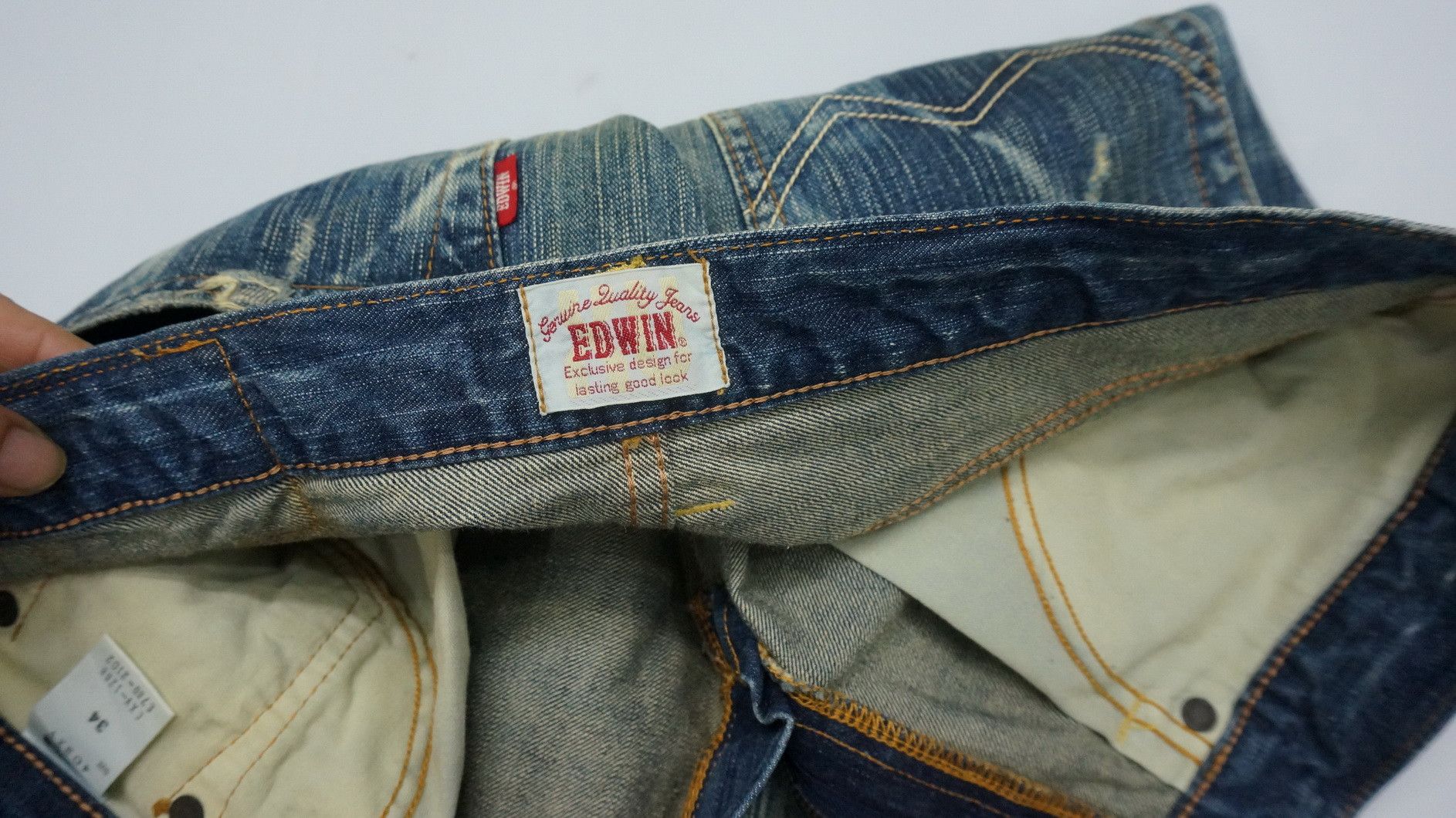 Edwin Steals! EDWIN Exclusive Vintage Distressed Jeans Size US 34 / EU 50 - 19 Thumbnail