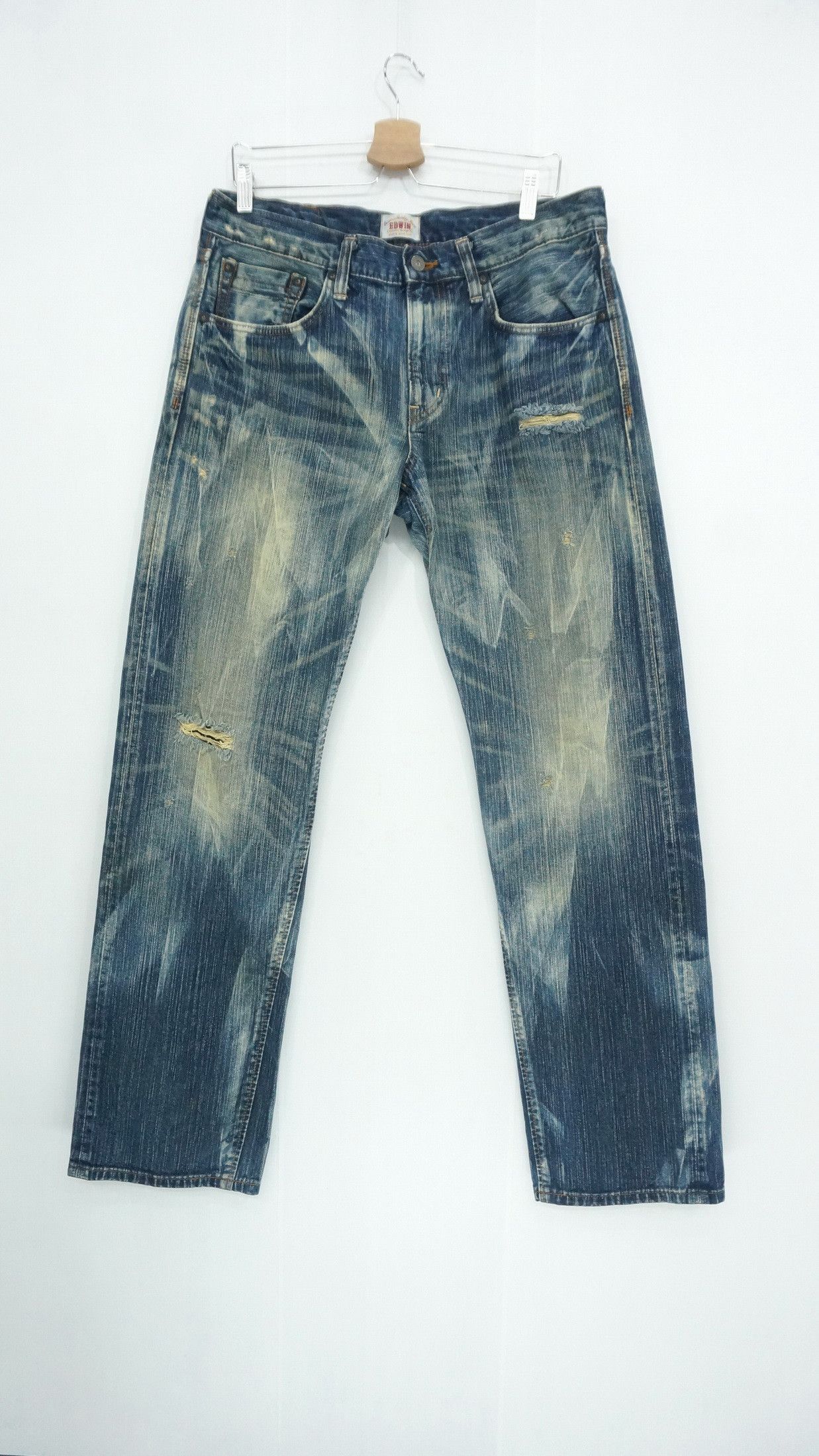 Edwin Steals! EDWIN Exclusive Vintage Distressed Jeans Size US 34 / EU 50 - 2 Thumbnail