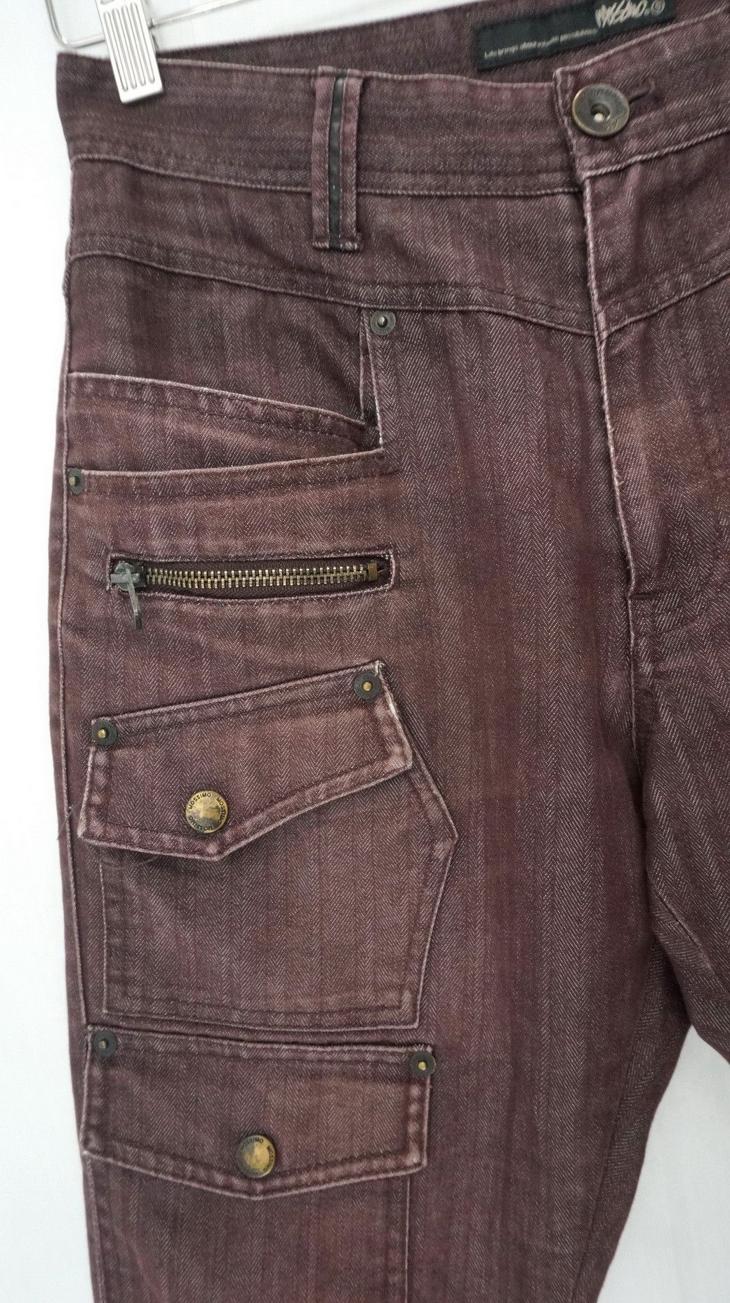 Mossimo VTG Wornout! MOSSIMO Herringbone Faded Bush Skinny Cargo Size US 28 / EU 44 - 3 Thumbnail